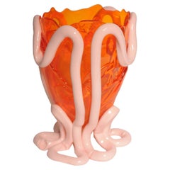 Indian Summer Vase (Large), Clear Orange and Pastel Pink by Gaetano Pesce