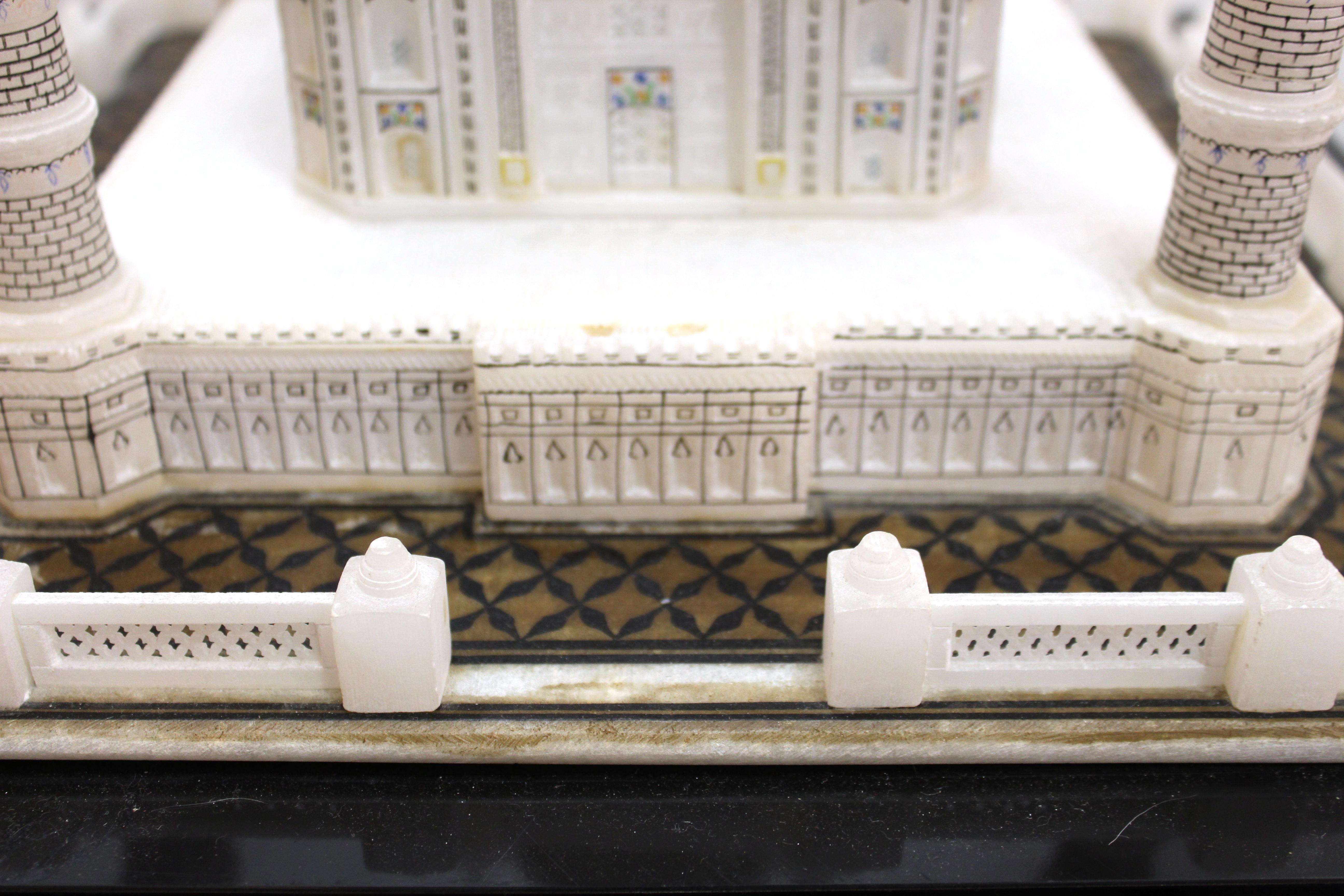 Indian Taj Mahal Alabaster Hand-Carved Architectural Model 5