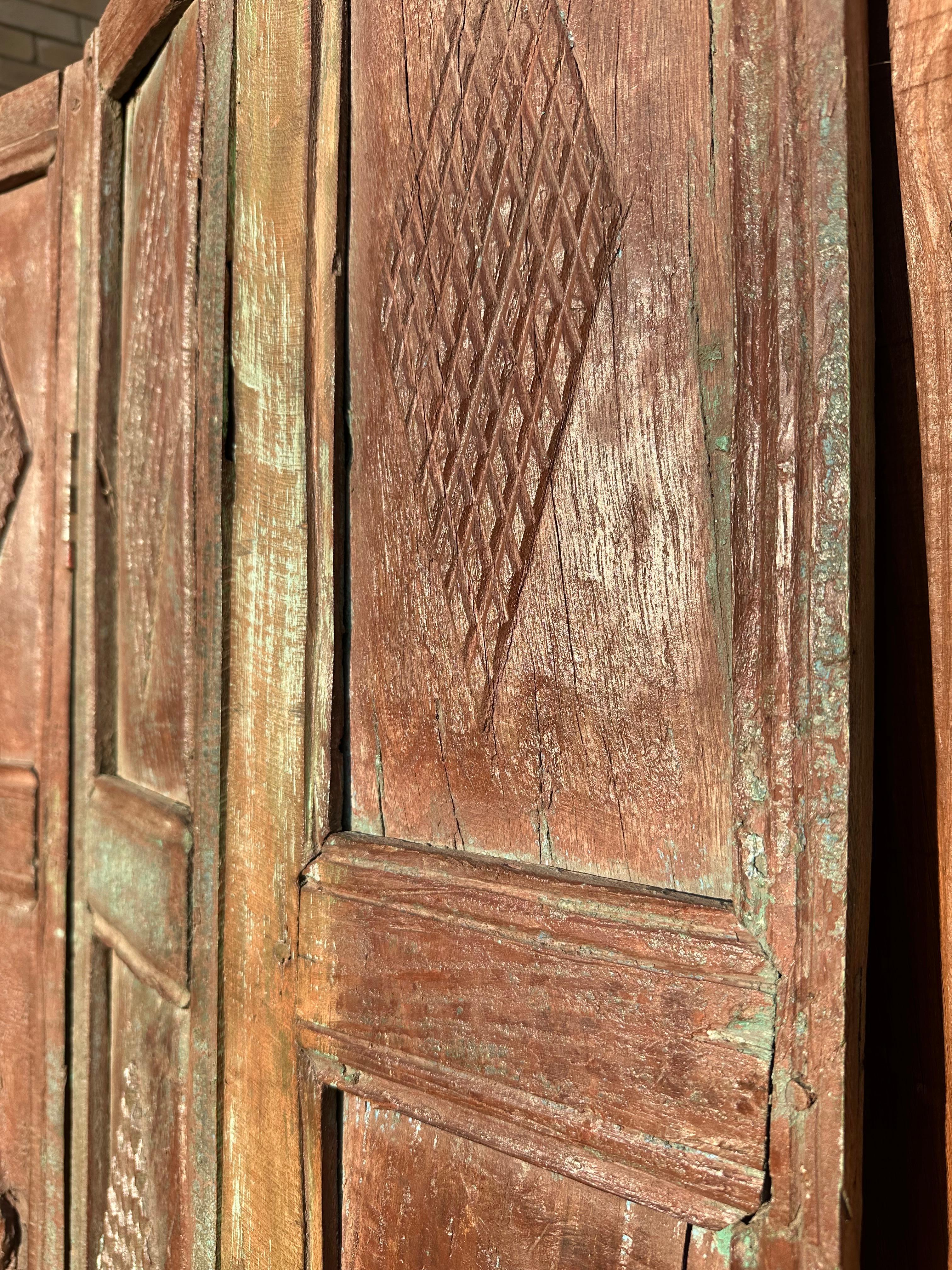 Porte bifold a pannelli in teak indiano, XIX secolo in vendita 2
