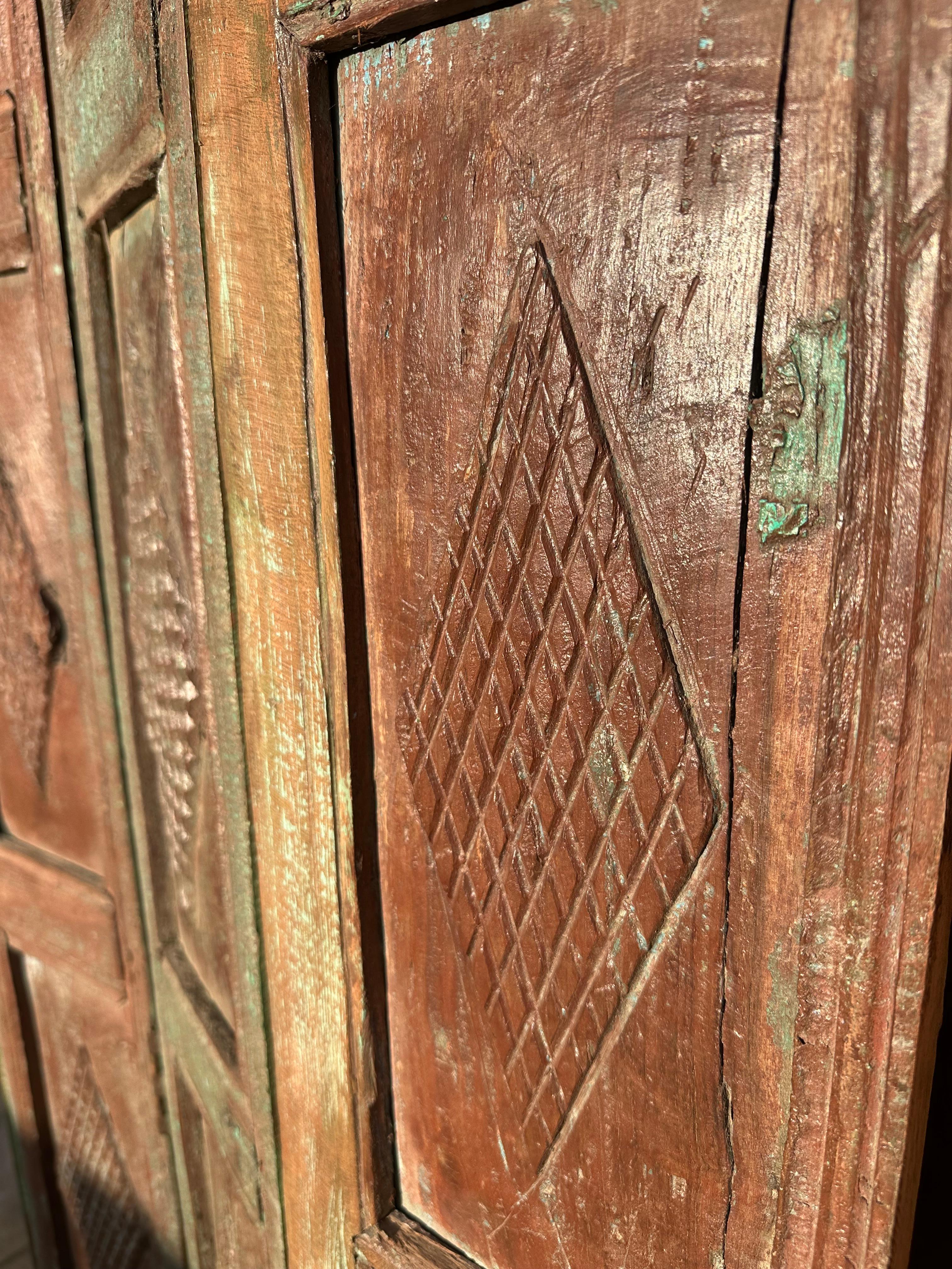 Teak Porte bifold a pannelli in teak indiano, XIX secolo in vendita