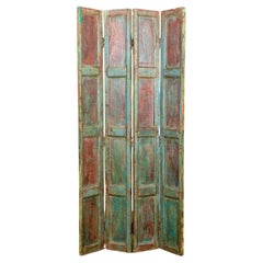 Antique Indian Teak Bifold Panelled Doors, 19th Century