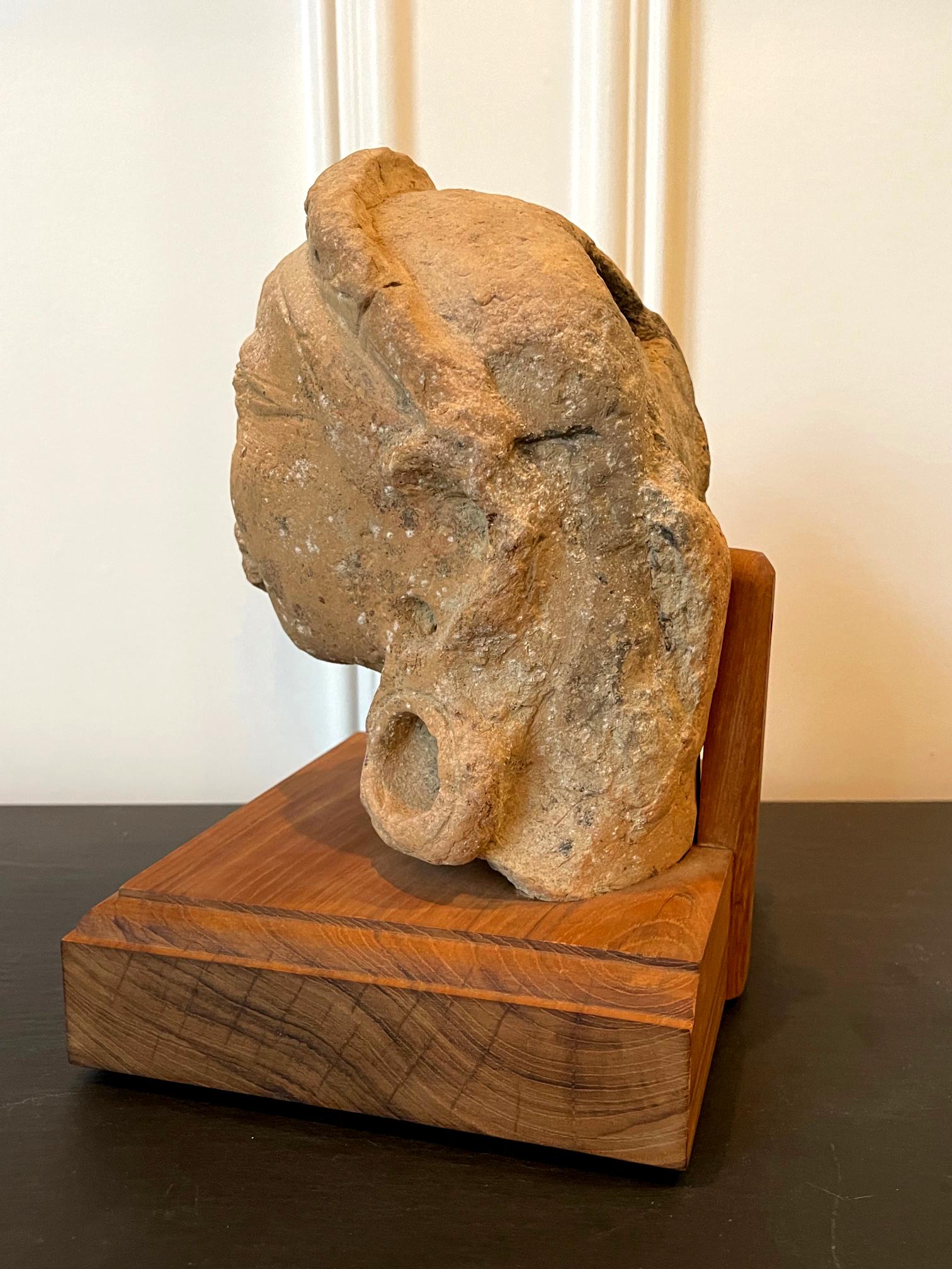 Indian Terracotta Sculpted Head Gupta Period For Sale 4
