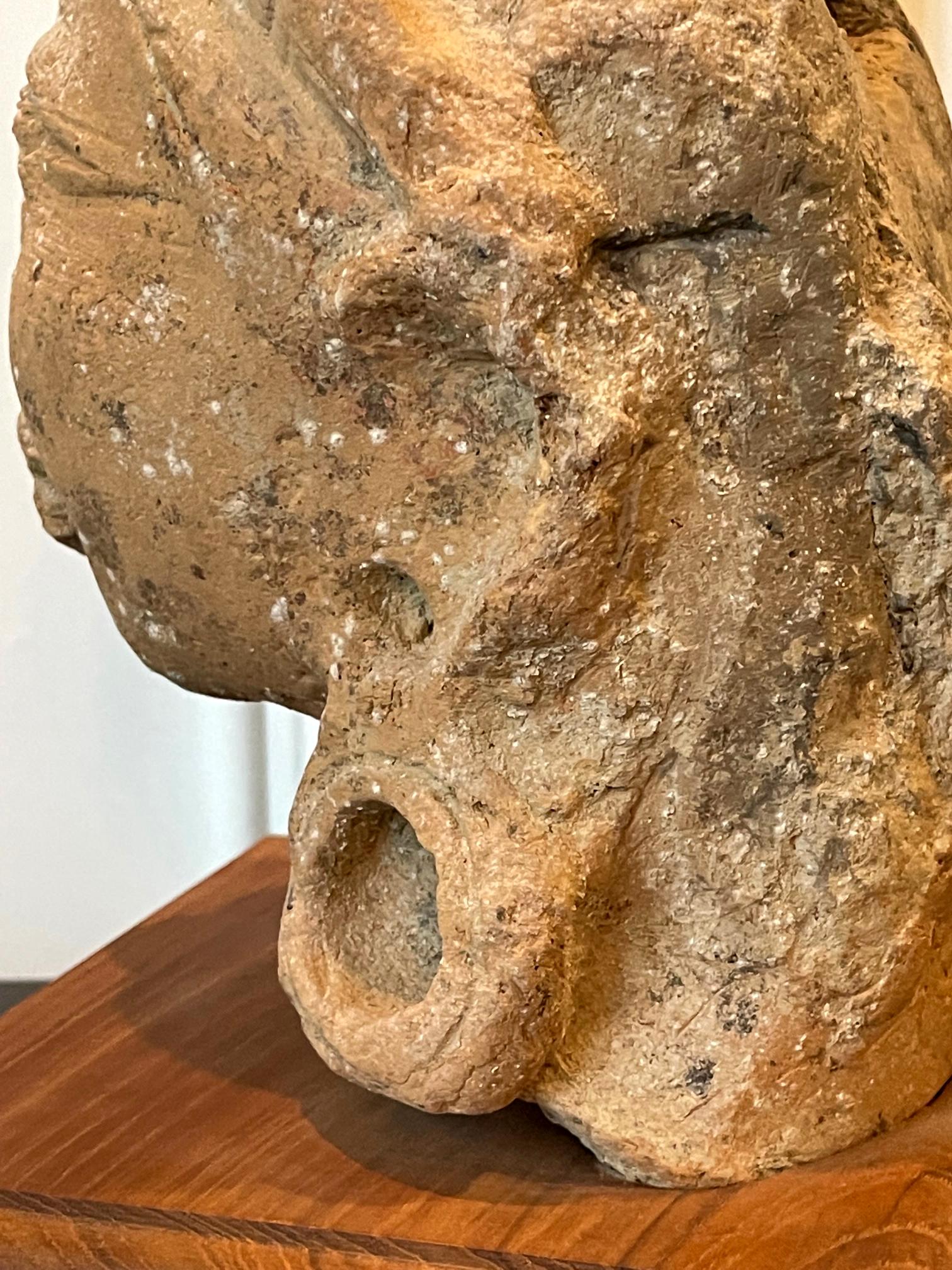 Indian Terracotta Sculpted Head Gupta Period For Sale 5
