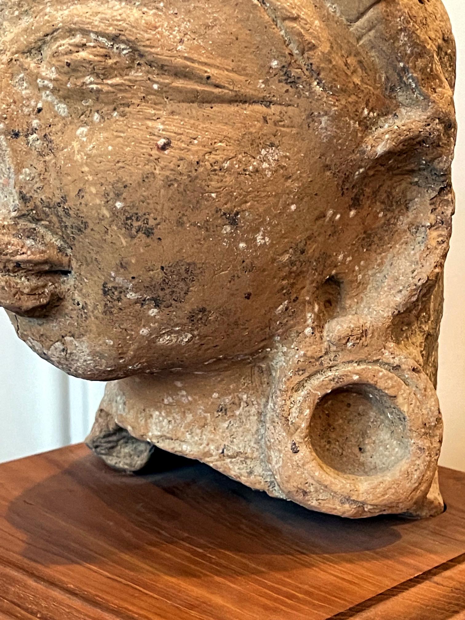 Indian Terracotta Sculpted Head Gupta Period For Sale 7