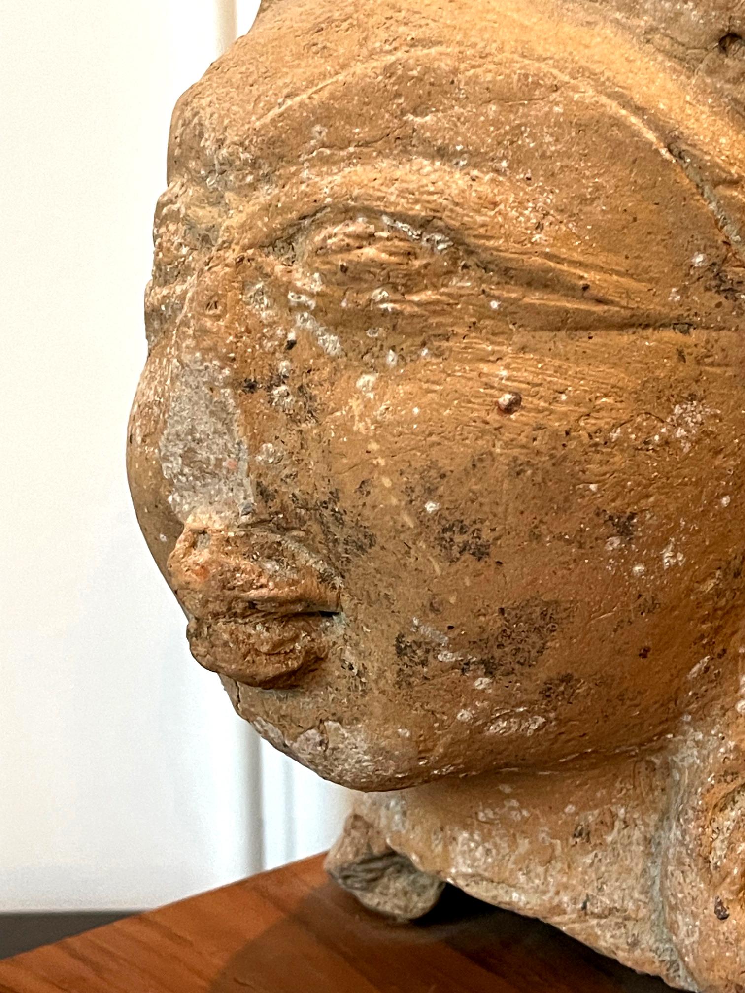 Indian Terracotta Sculpted Head Gupta Period For Sale 8