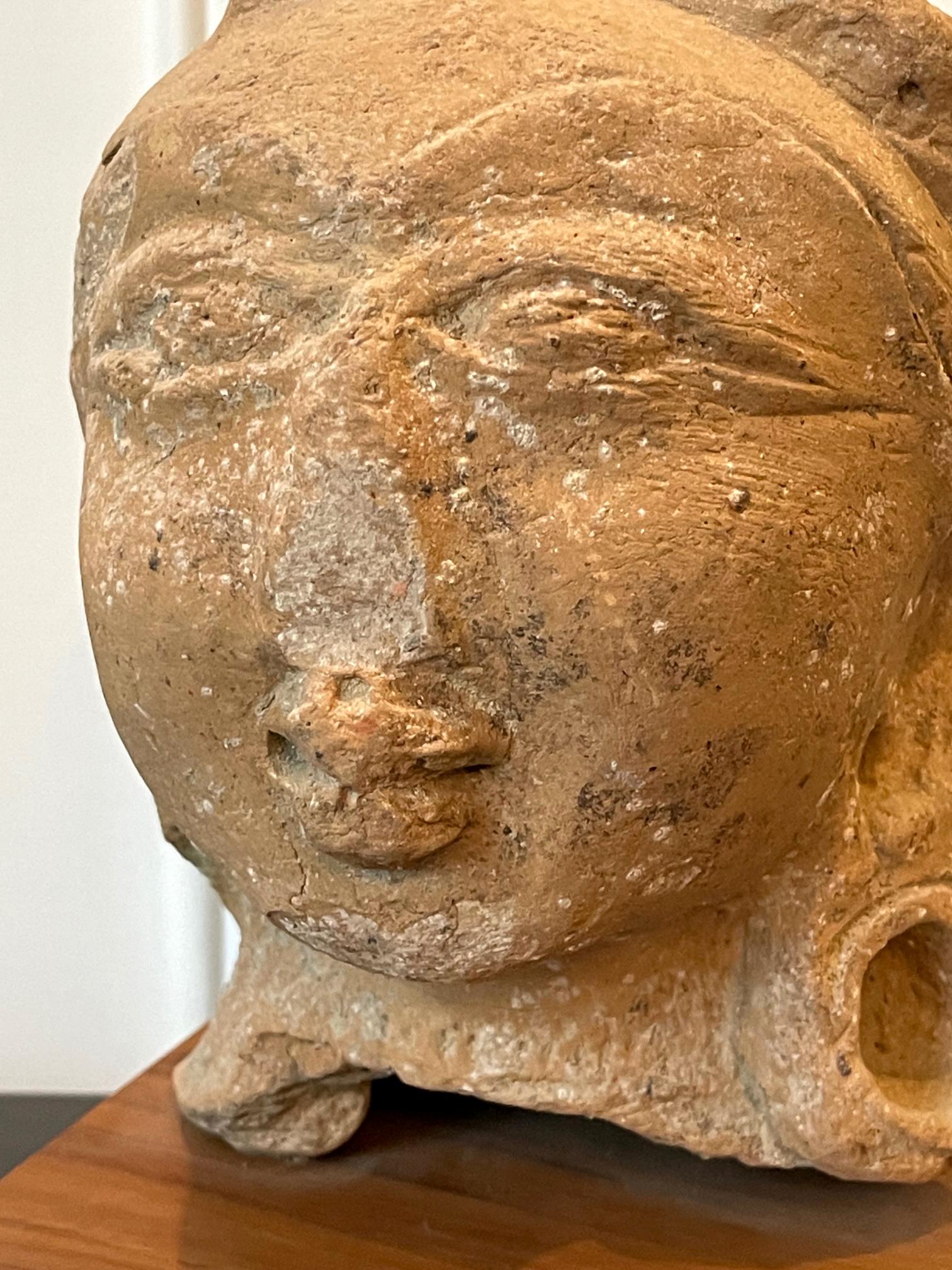 Indian Terracotta Sculpted Head Gupta Period For Sale 9