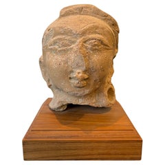 Antique Indian Terracotta Sculpted Head Gupta Period