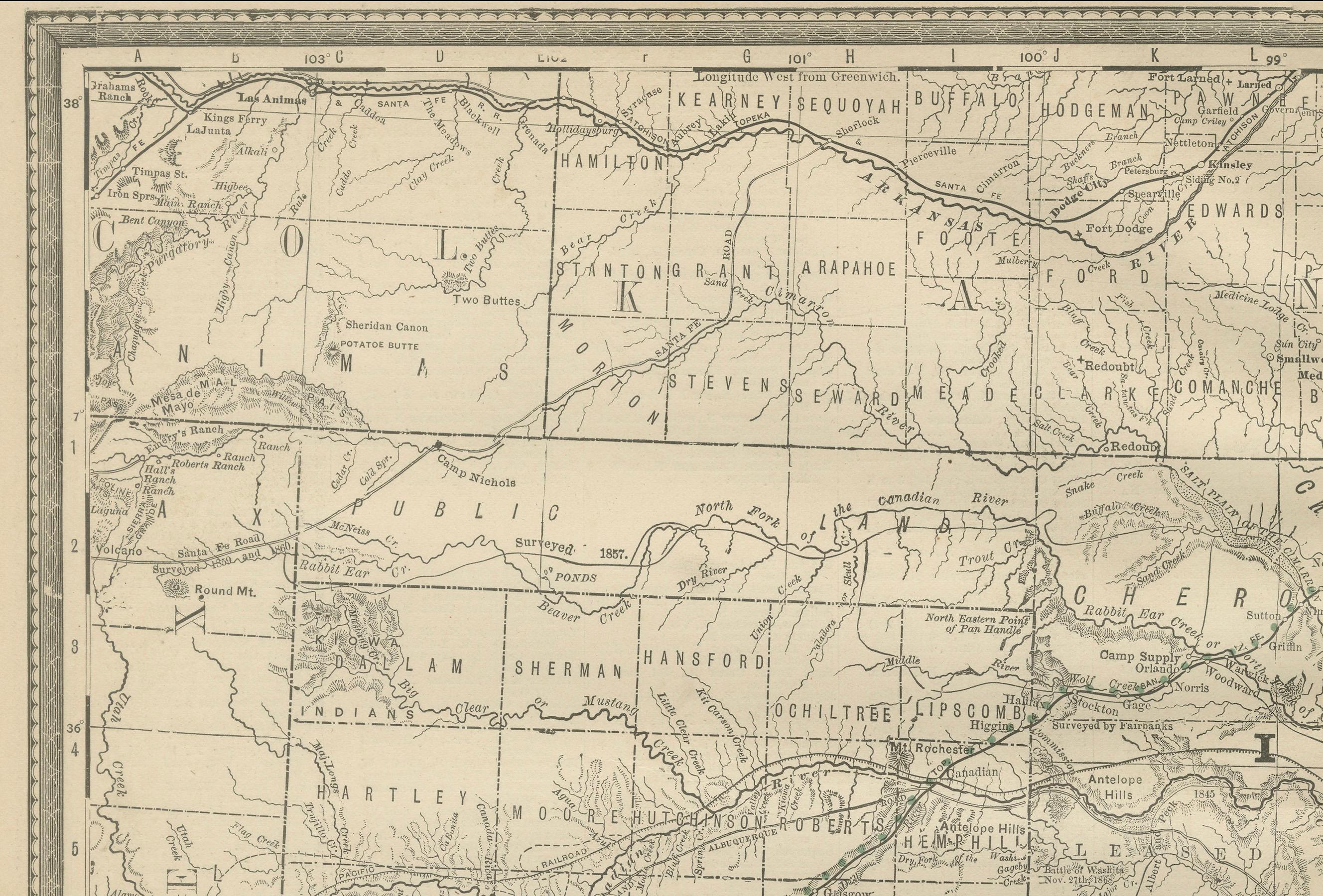 Mappa del Territorio Indiano 1888 - Rand McNally Litografia antica in vendita 1