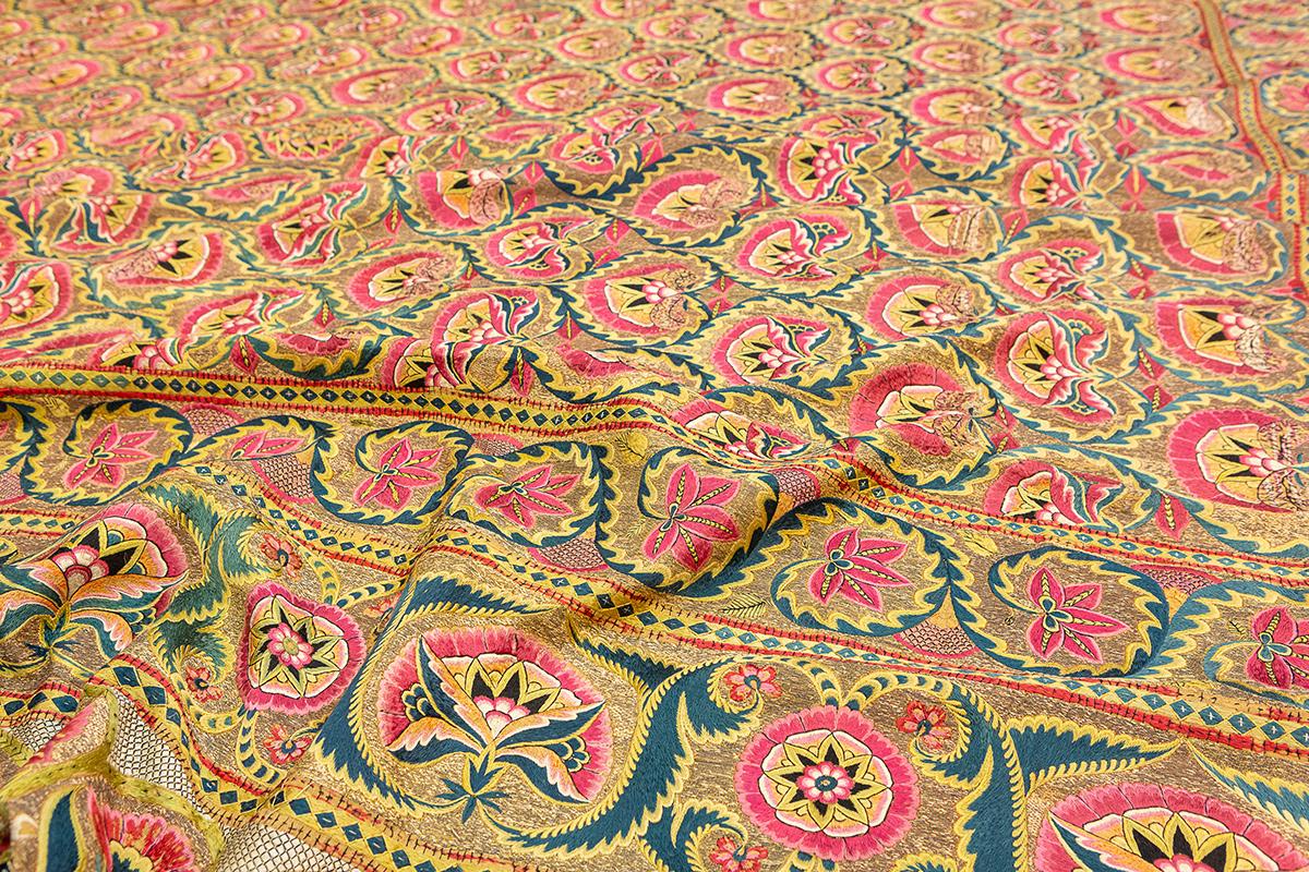 Wool Indian Textile Deccani Silk For Sale