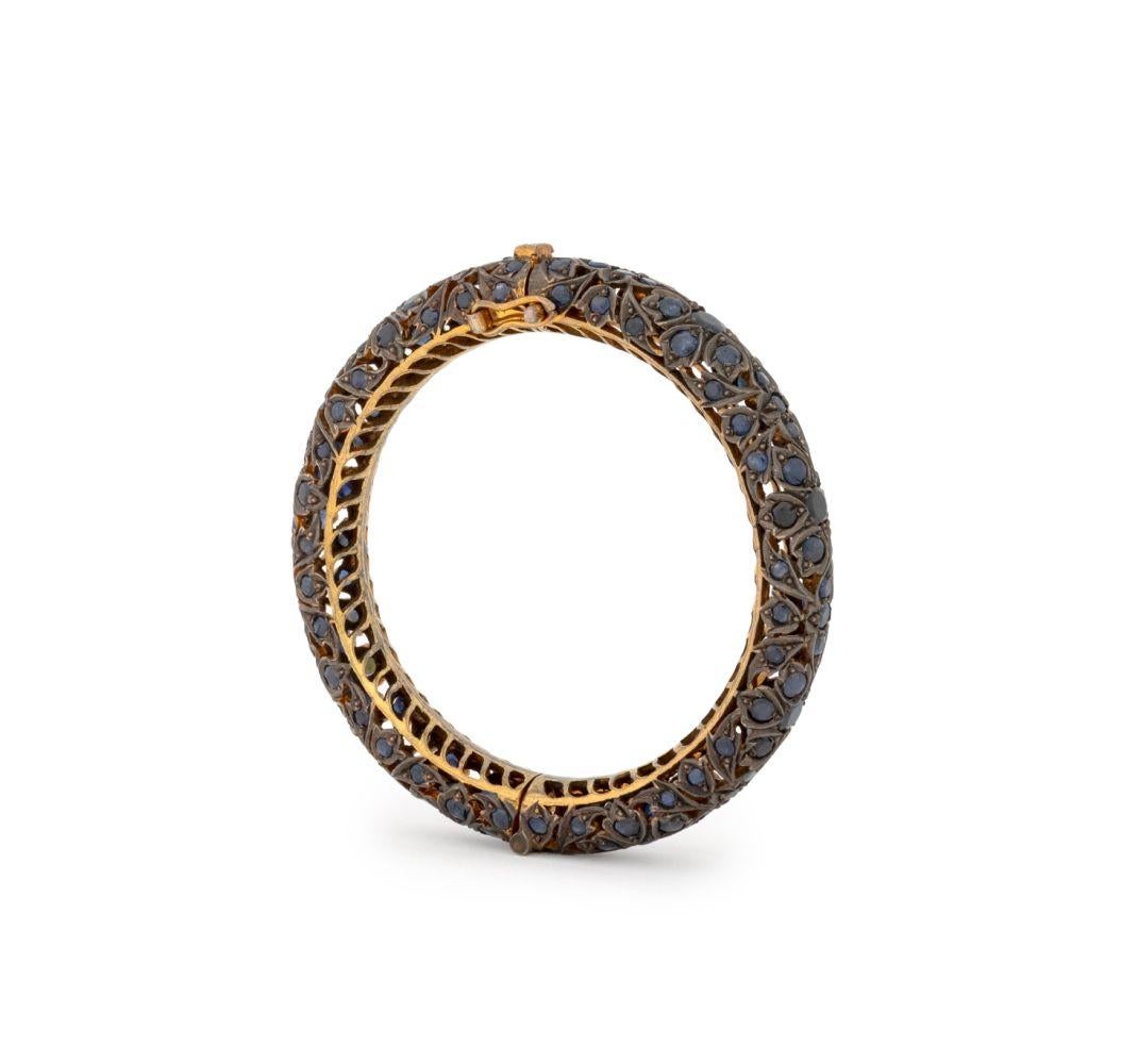 Bracciale a cerniera in argento con zaffiro in vermeil indiano in vendita 8