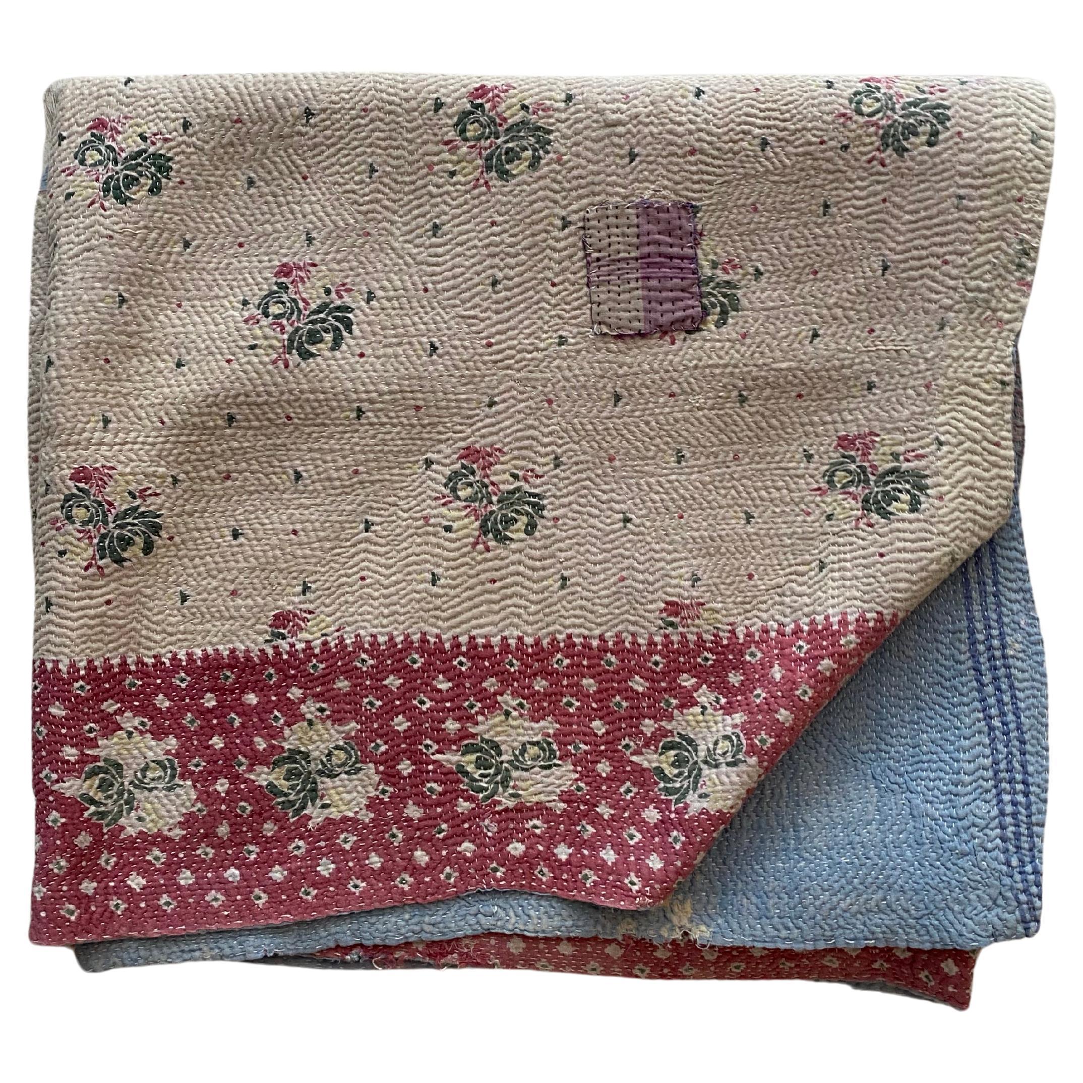 Indische kantha im Vintage-Stil  im Angebot