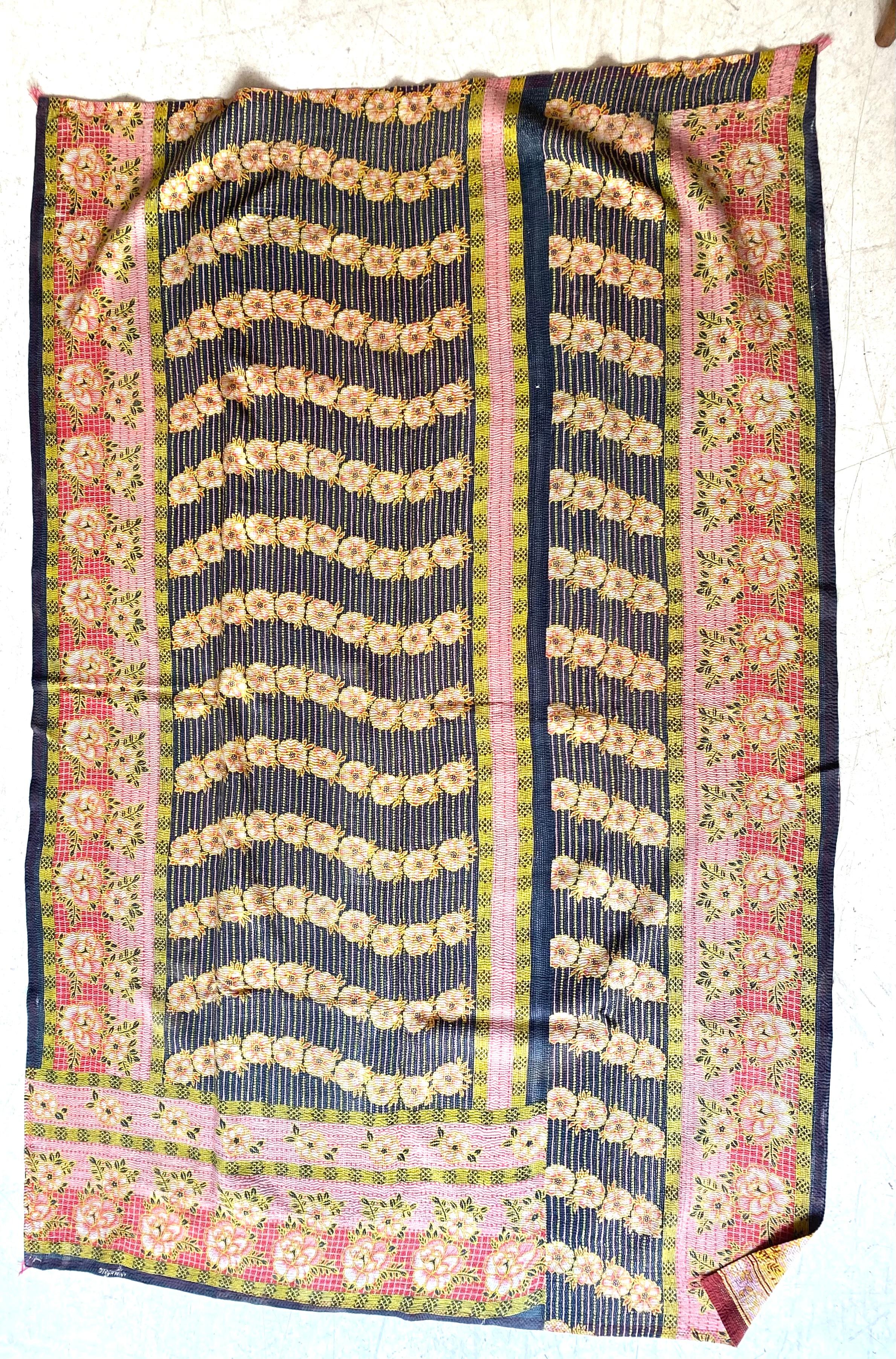 Anglo-Indian Indian vintage quilt For Sale