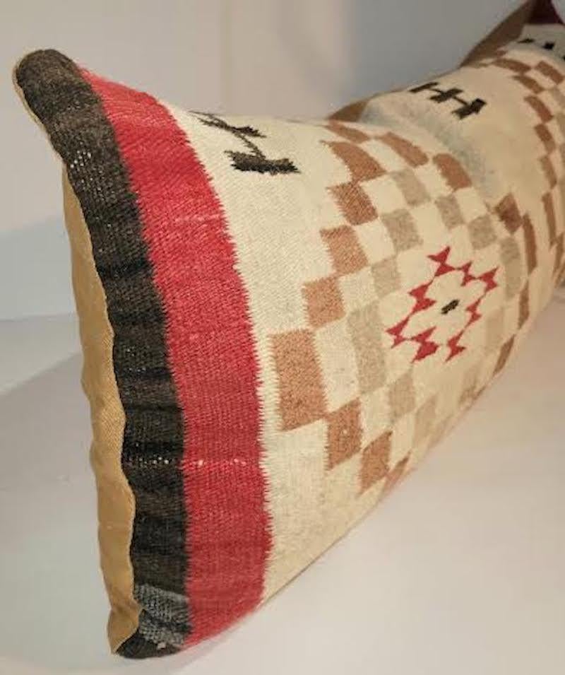 Wool Indian Weaving Bolster Pillow For Sale