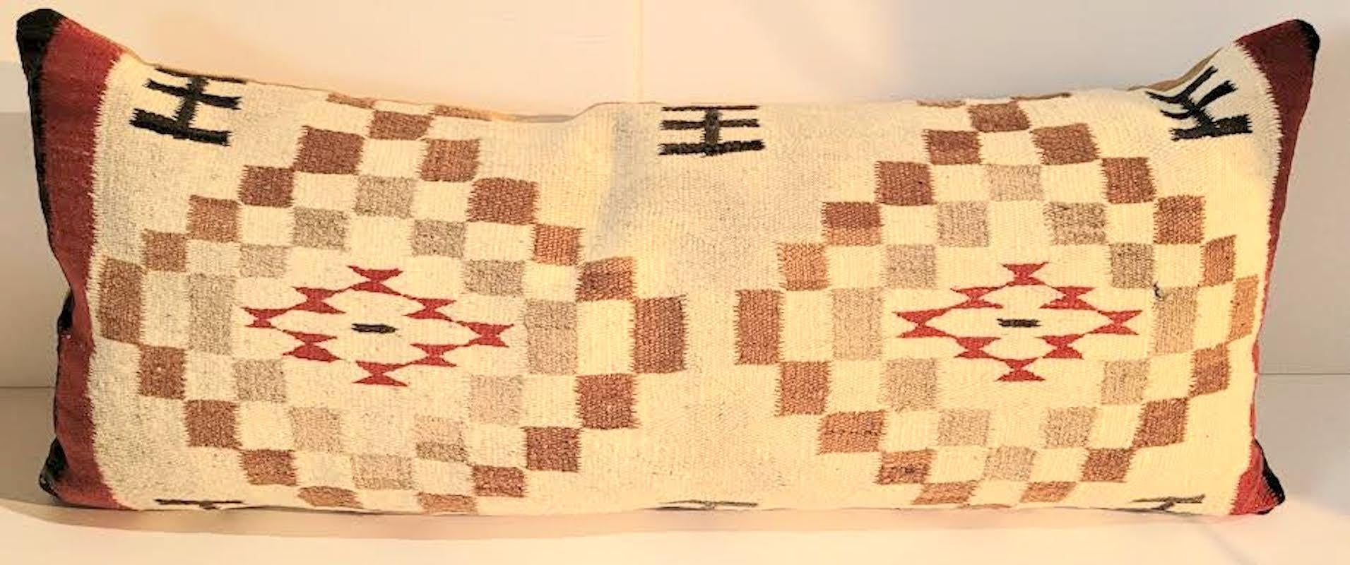 Hand-Woven Indian Weaving Bolster Pillow For Sale