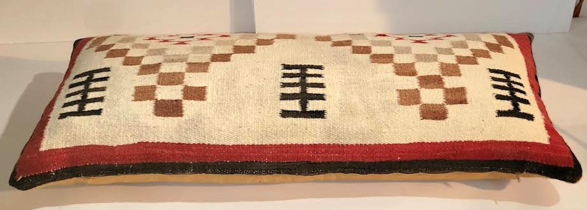 Laine Oreiller de traversin en tissage indien en vente