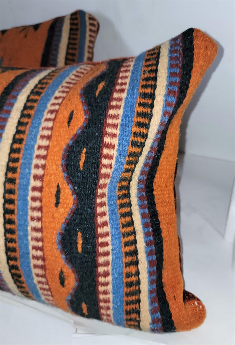 Mexican Indian Weaving Bolster Pillows In Good Condition For Sale In Los Angeles, CA