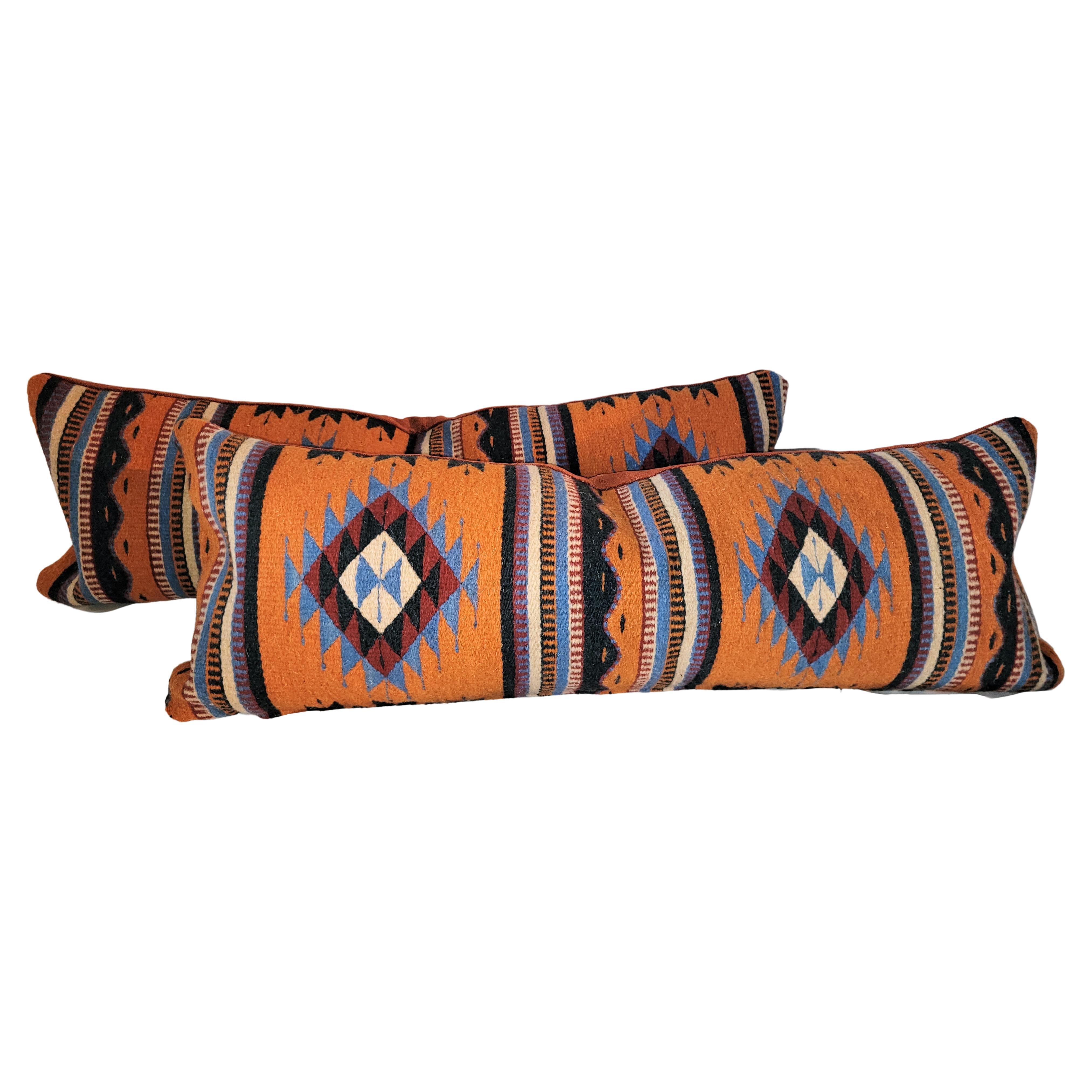 Mexican Indian Weaving Bolster Pillows For Sale