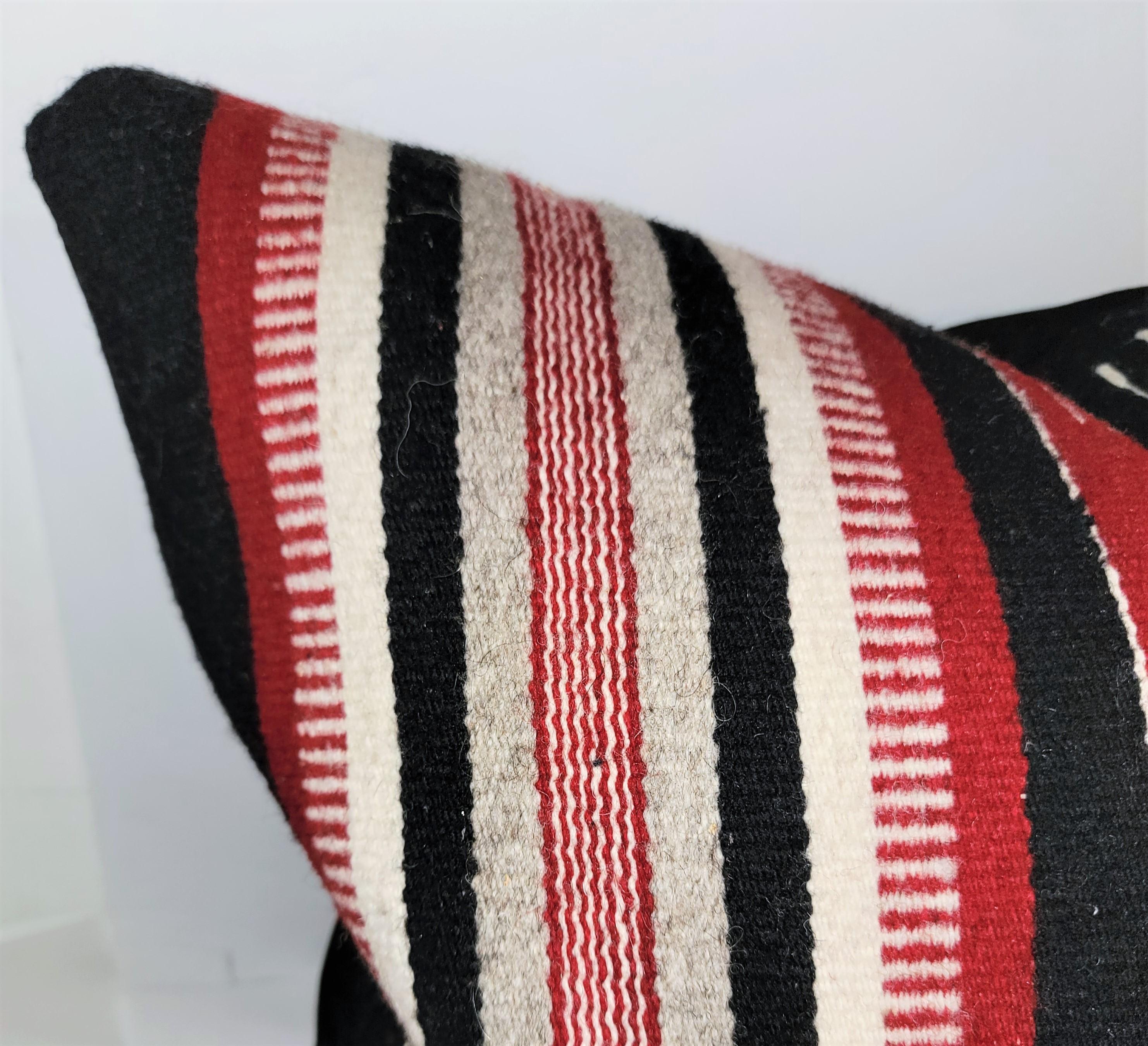 American Navajo Indian Weaving Eye Dazzler and Stripes Pillow