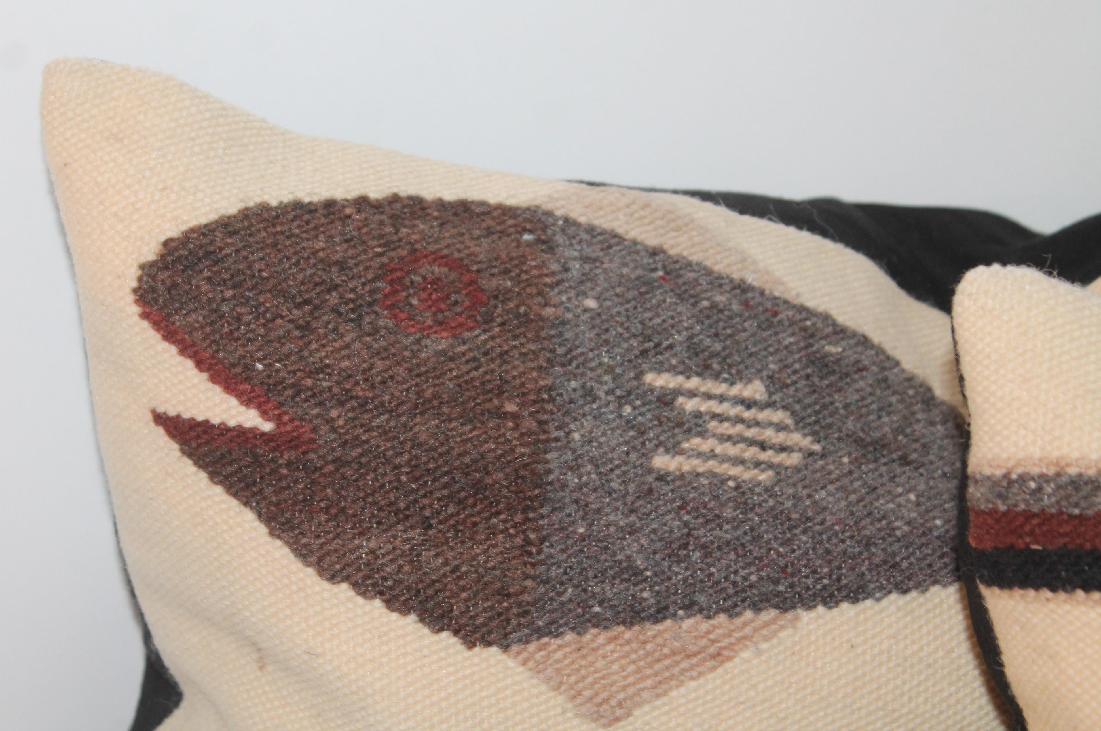American Indian Weaving Fish Pillows / Pair