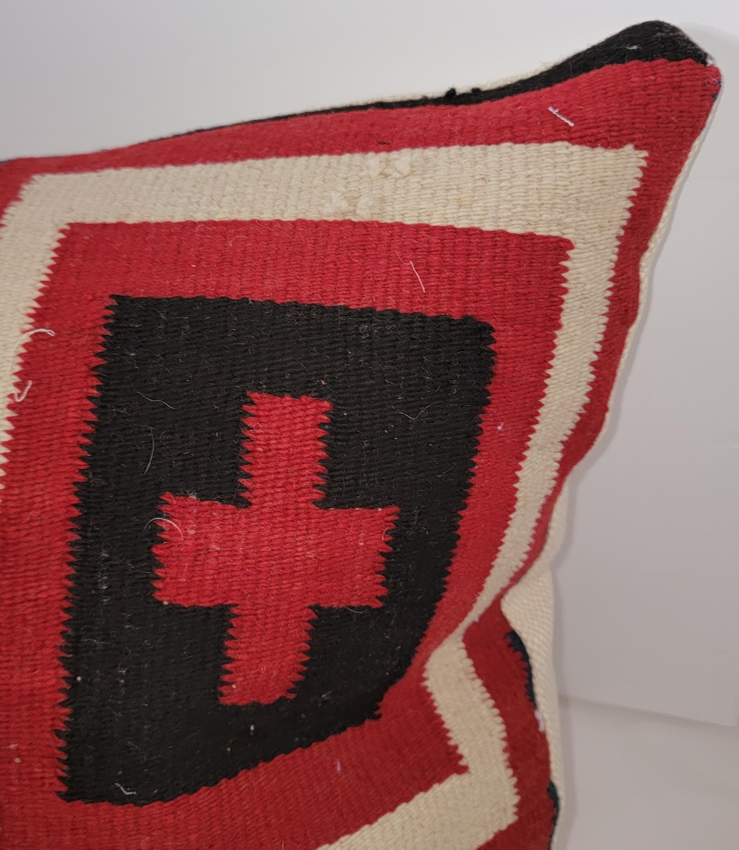 Navajo Indian Weaving Pillow with Crosses