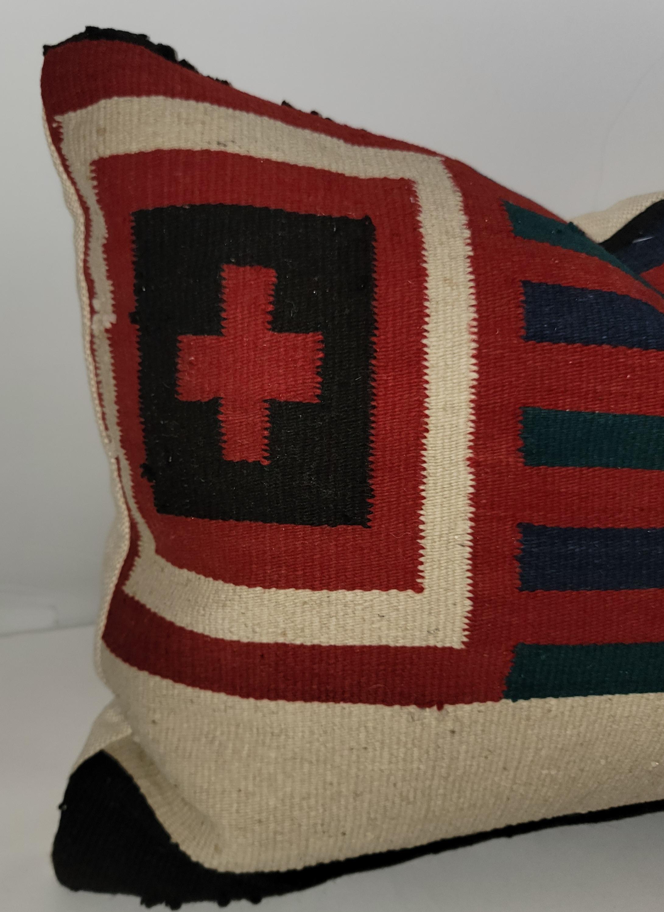 American Indian Weaving Pillow with Crosses