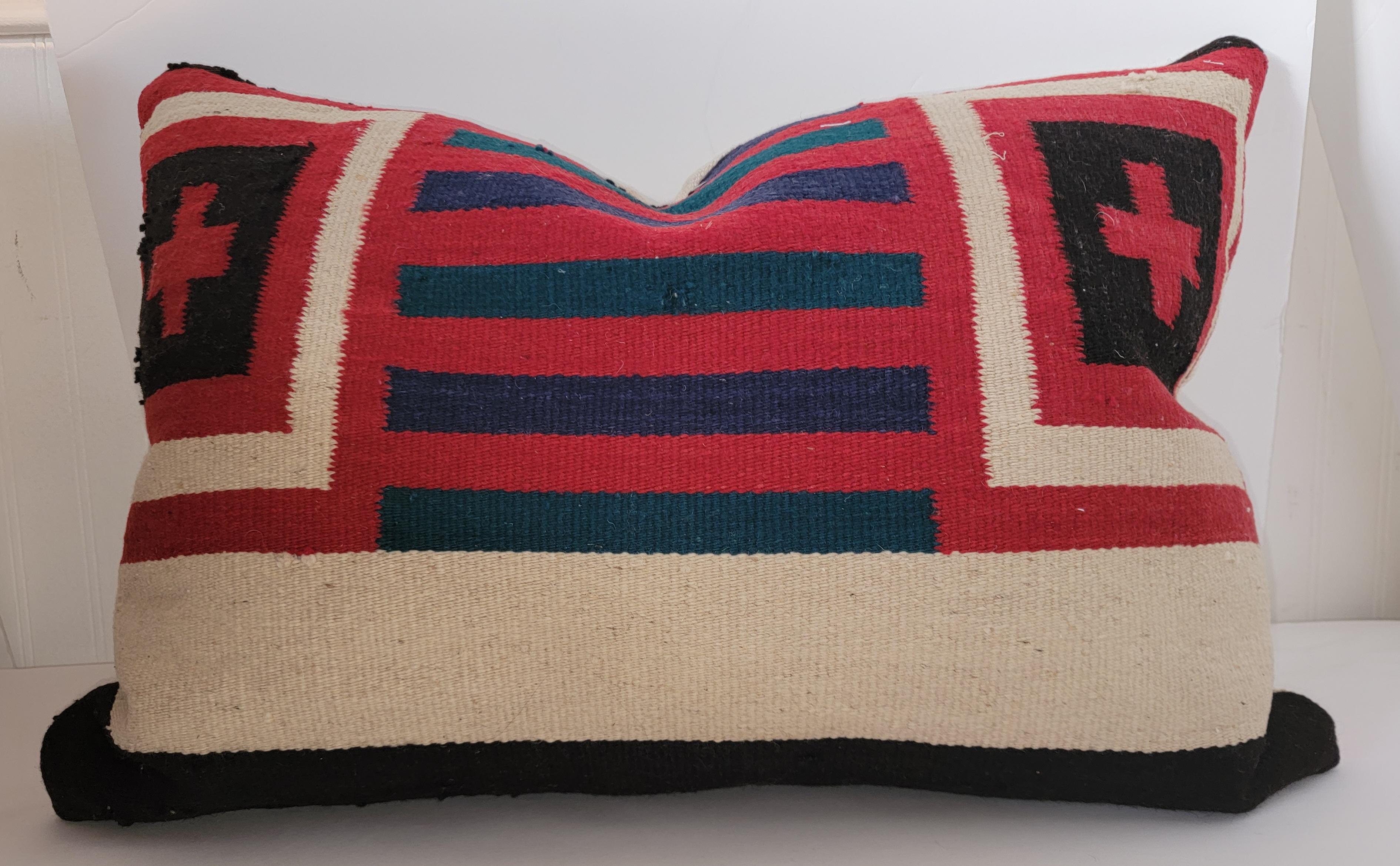 Hand-Woven Indian Weaving Pillow with Crosses