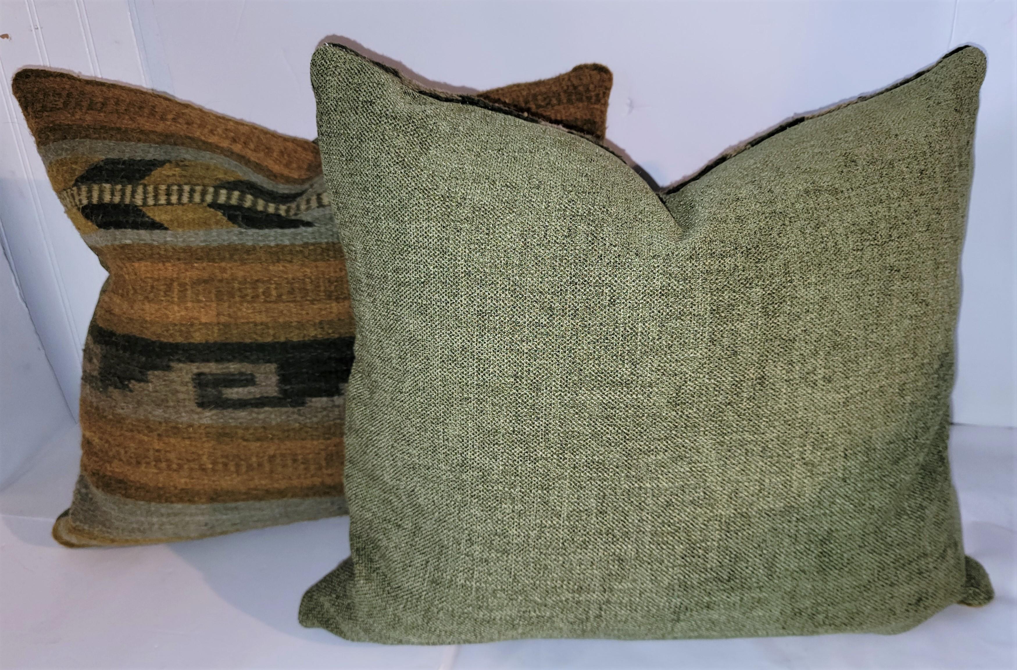 20th Century Navajo Indian Weaving Pillows, Pair