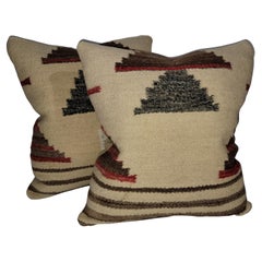 Vintage Indian Weaving Pillows, Pair