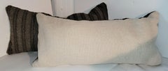 Navajo Indian Weaving Stripe Bolster Pillows, Pair