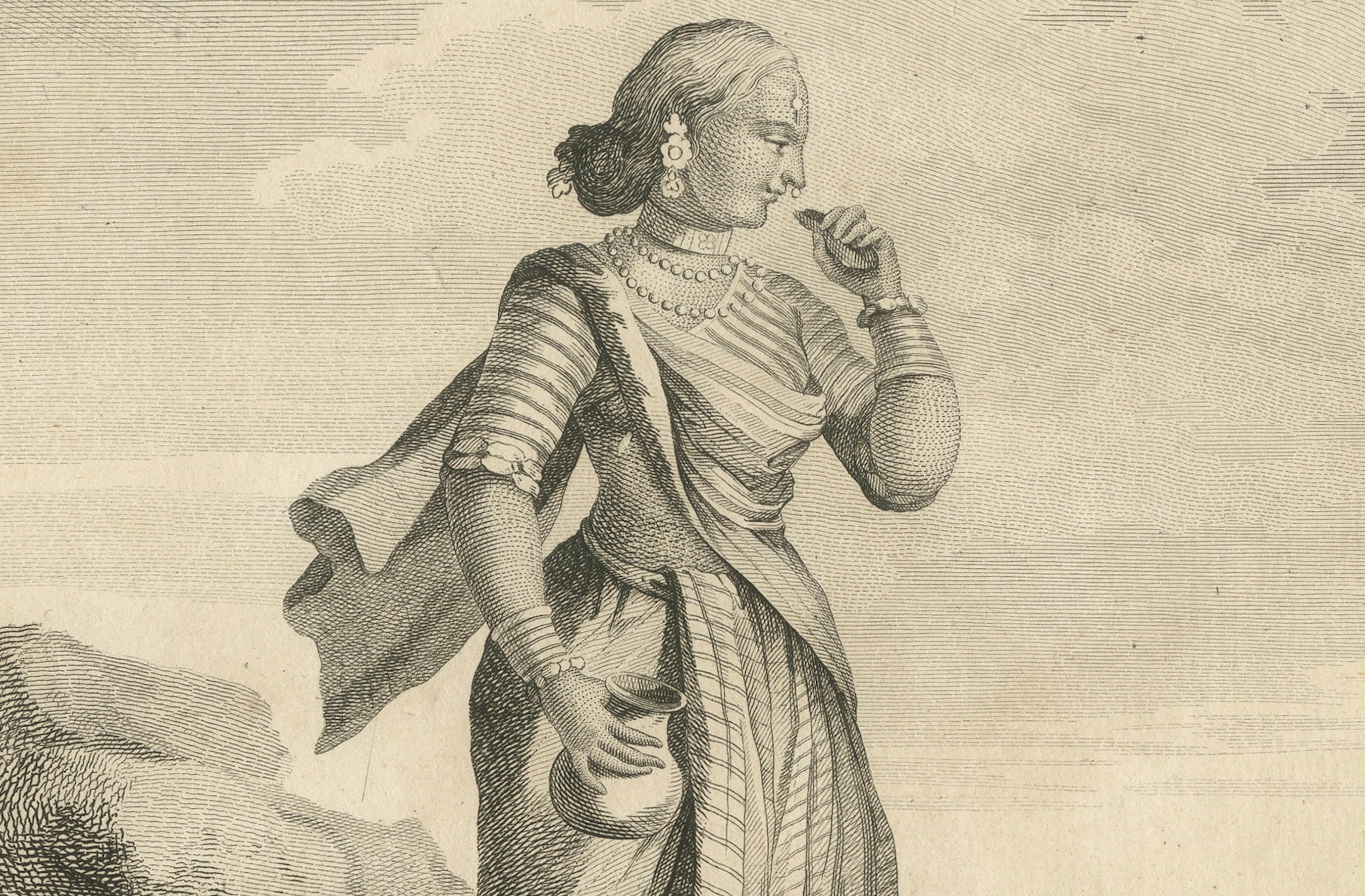 Die indische Frau an der Orissa-Küste - Sonnerat-Reisestich, Paris 1806 im Zustand „Gut“ im Angebot in Langweer, NL