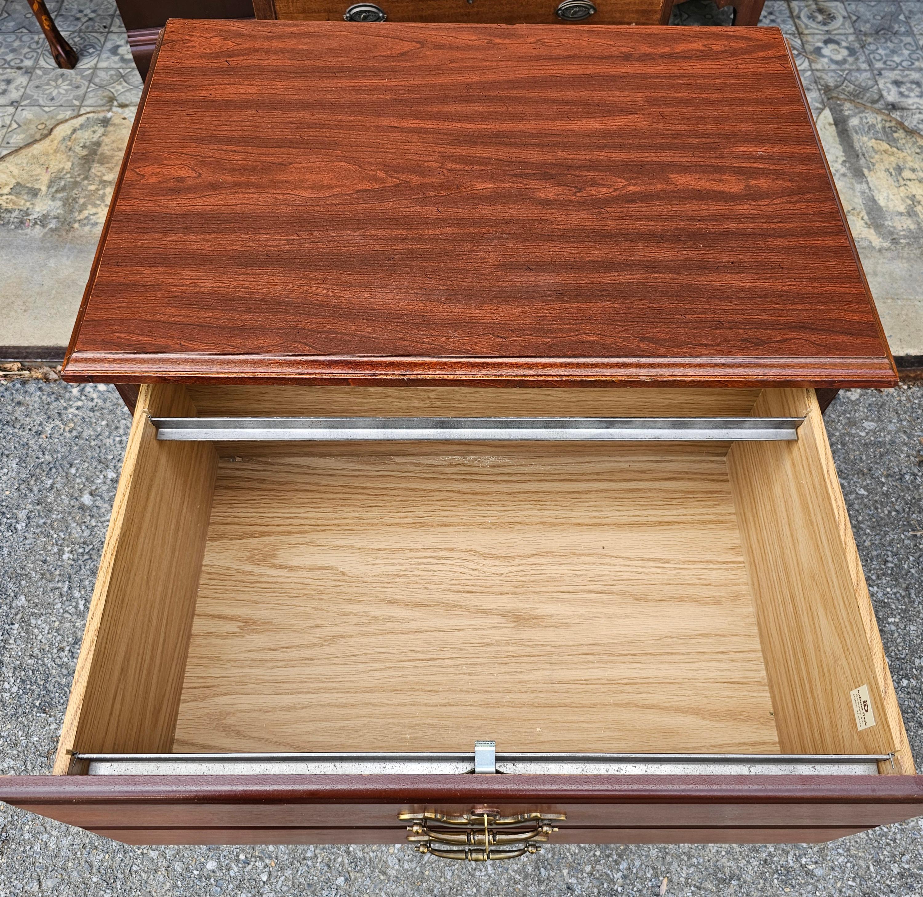 Indiana Furniture Chippendale Style Two-Drawer Lateral Filing Cabinet with Lock For Sale 3