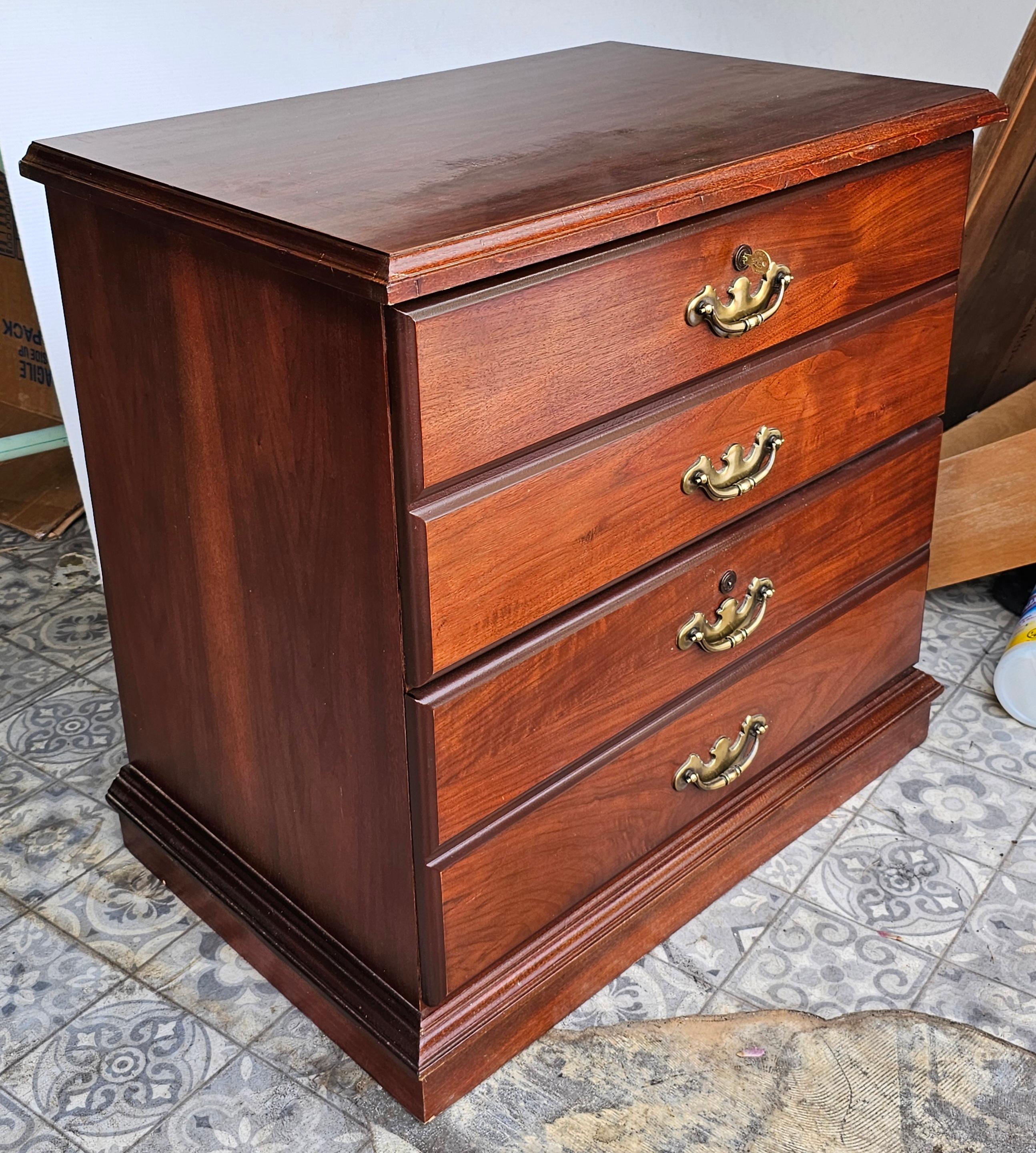 Other Indiana Furniture Chippendale Style Two-Drawer Lateral Filing Cabinet with Lock For Sale