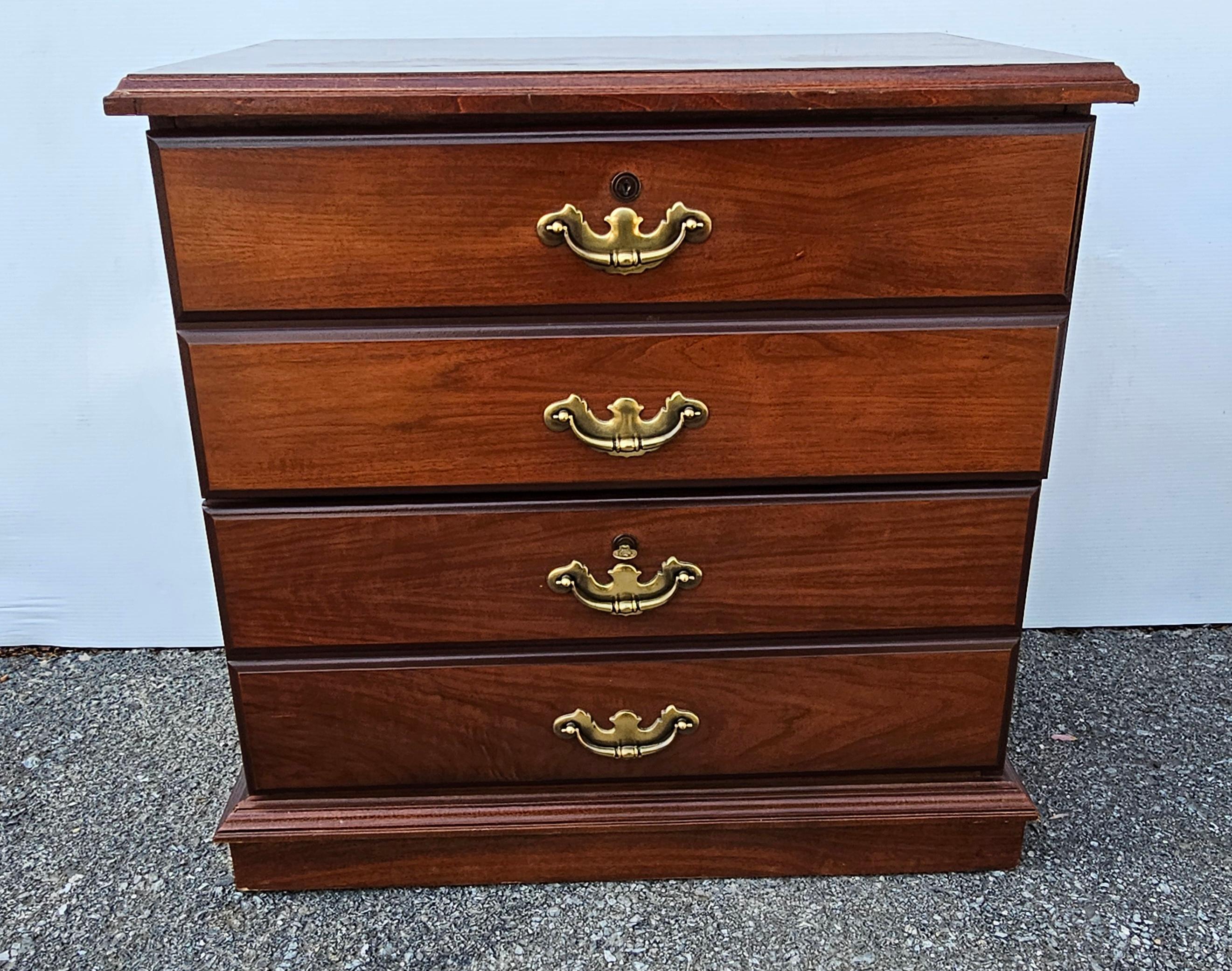 20th Century Indiana Furniture Chippendale Style Two-Drawer Lateral Filing Cabinet with Lock For Sale