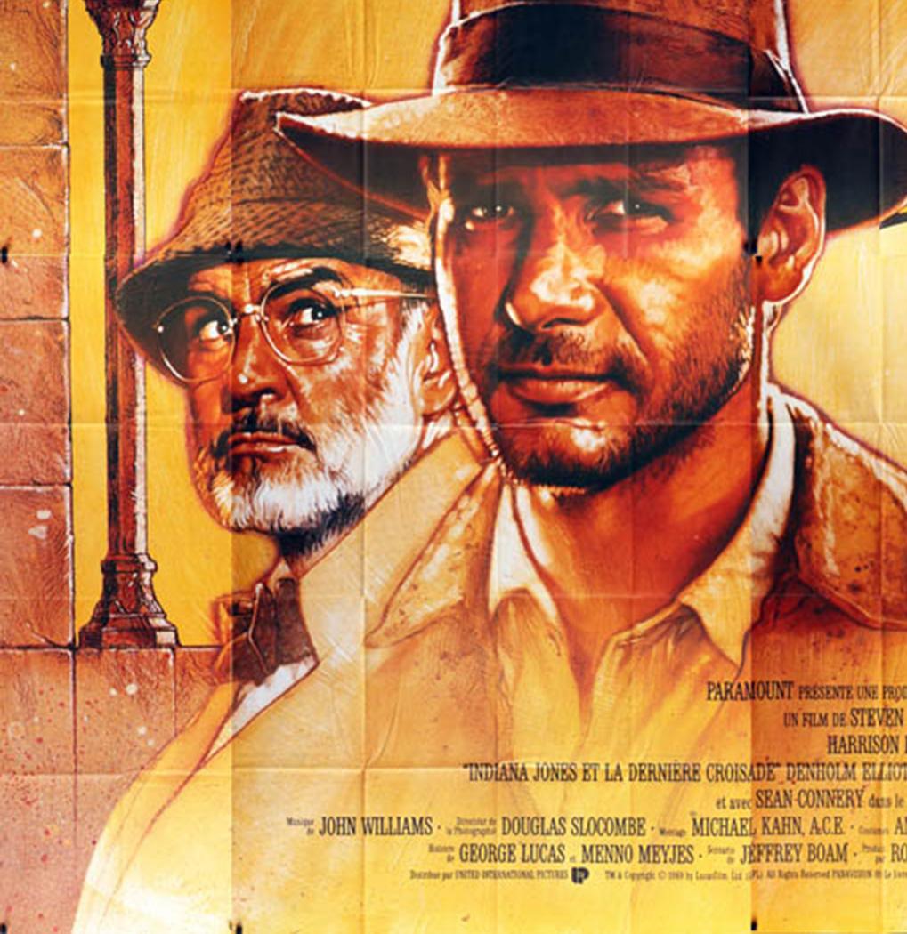 Indiana Jones et la dernière croisade 1989 Huge French 8 Sheet Film Poster:: Struzan Excellent état - En vente à Bath, Somerset