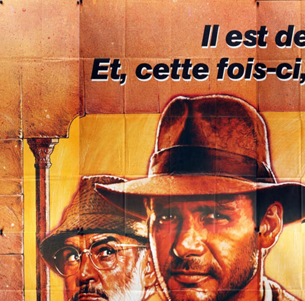 20ième siècle Indiana Jones et la dernière croisade 1989 Huge French 8 Sheet Film Poster:: Struzan en vente