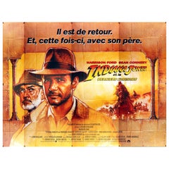 Vintage Indiana Jones and the Last Crusade 1989 Huge French 8 Sheet Film Poster, Struzan