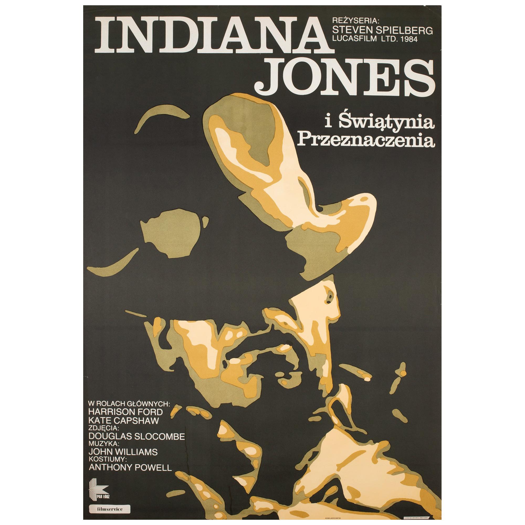 Indiana Jones and the Temple of Doom 1985 Polish B1 Film Movie Poster, Jaeschke