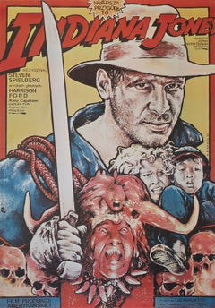 Indiana Jones and the Temple of Doom 1985 Polish B1 Film Poster, Witold Dybowski