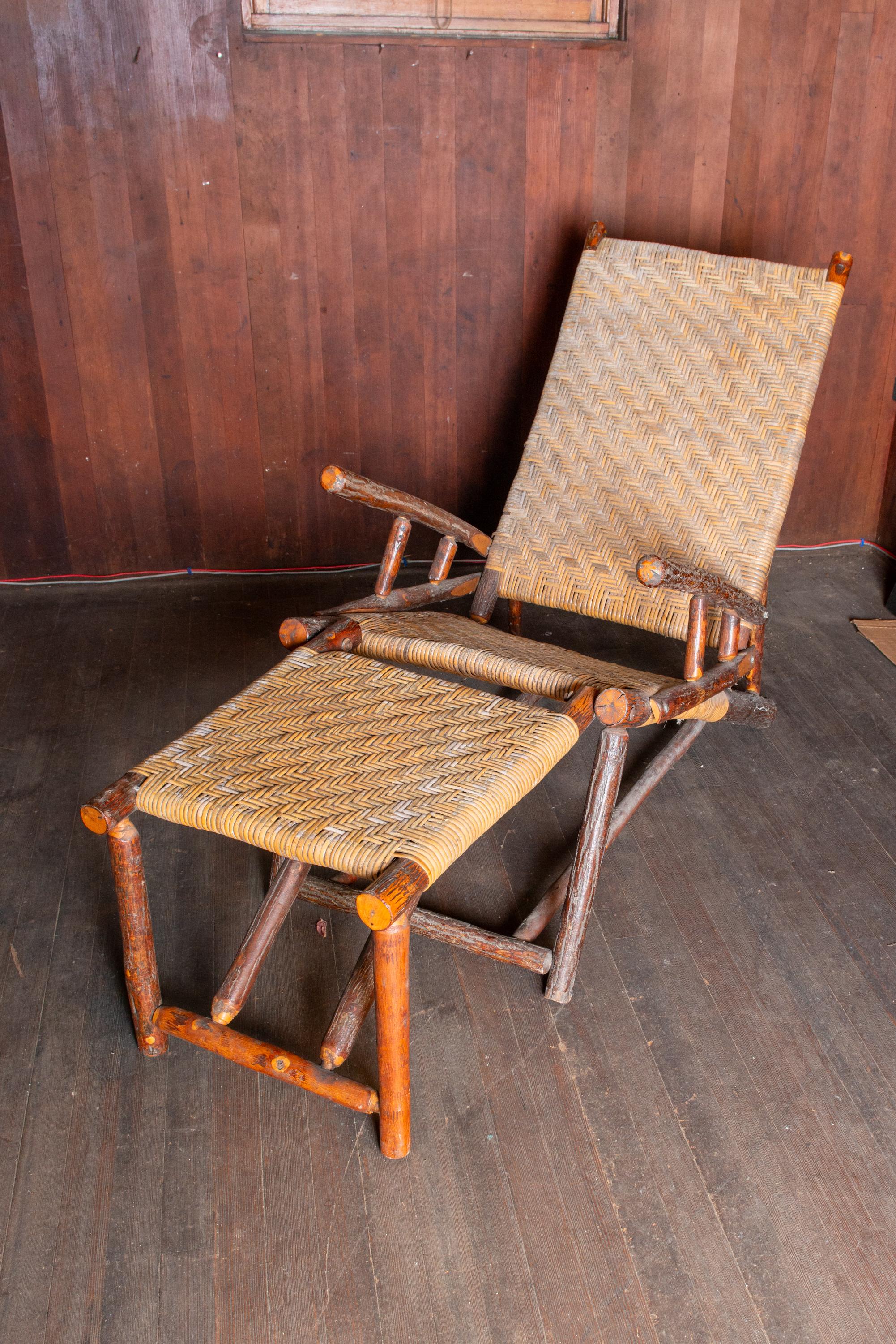 Indiana Old Hickory Chaise Lounge, 1940er Jahre (Adirondack) im Angebot