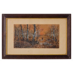 Vintage Indiana Richmond Group Woodland Landscape