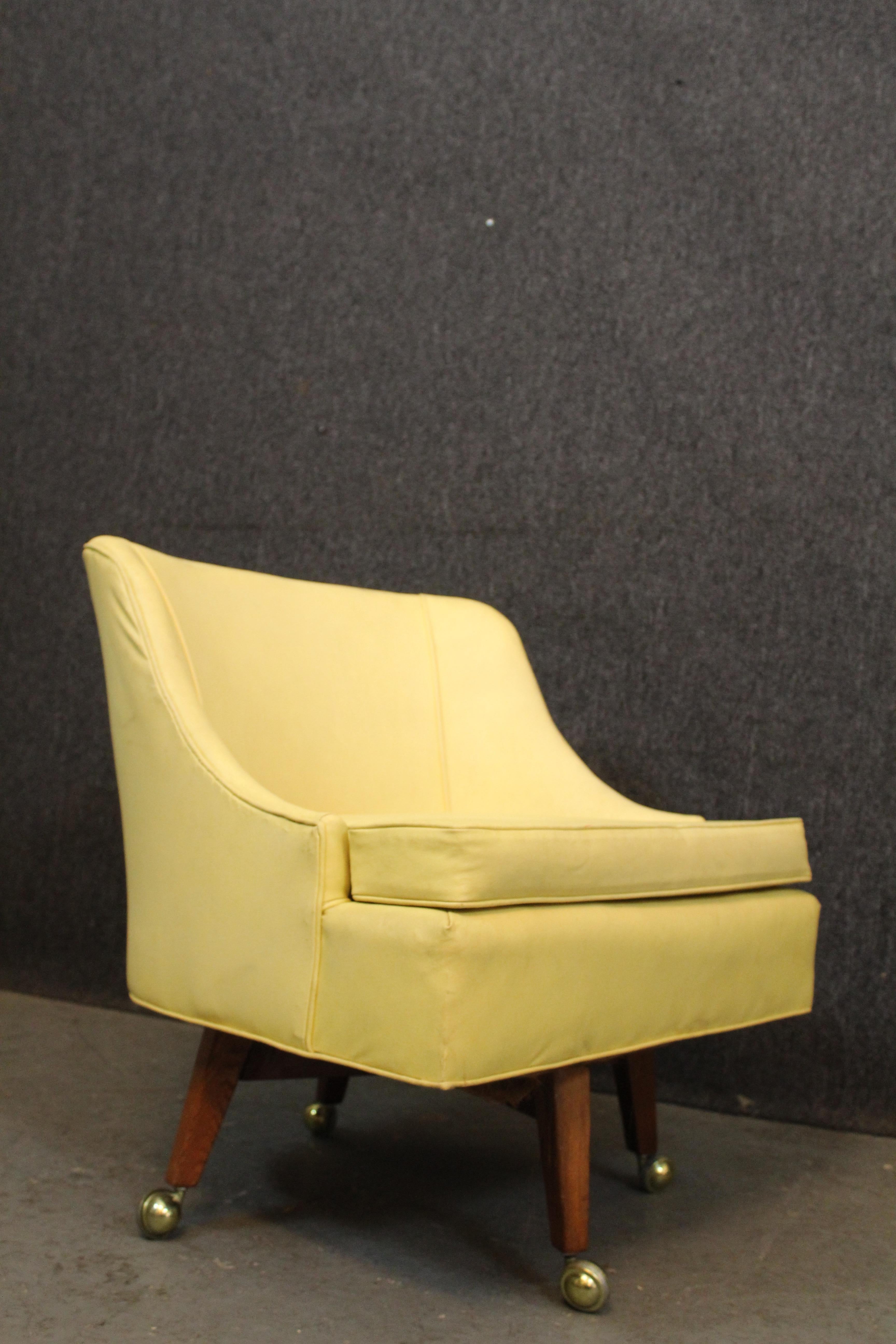 20th Century Indianapolis Chair Company Rolling Mustard Chair For Sale