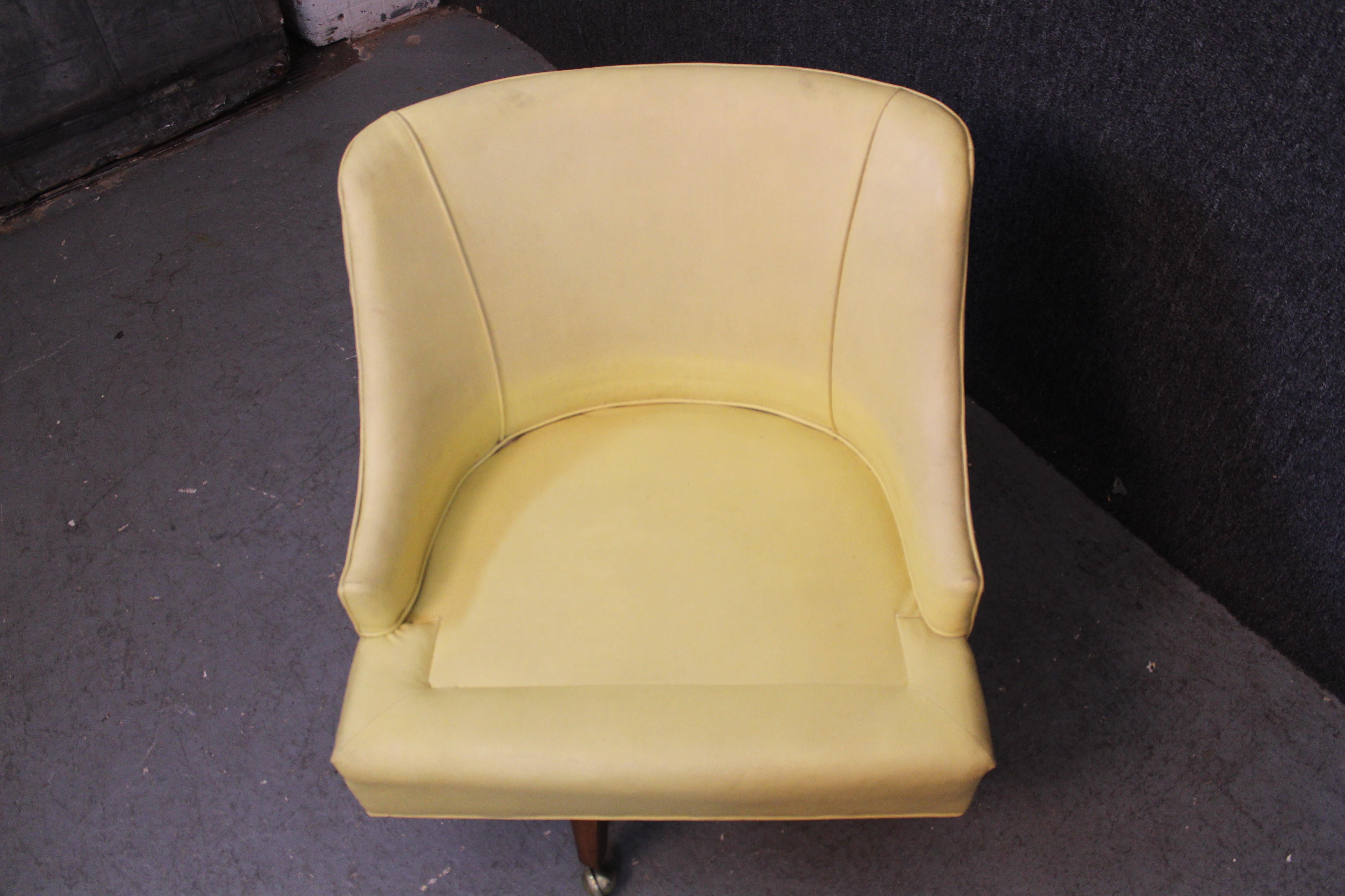 Indianapolis Chair Company Rolling Mustard Chair For Sale 2