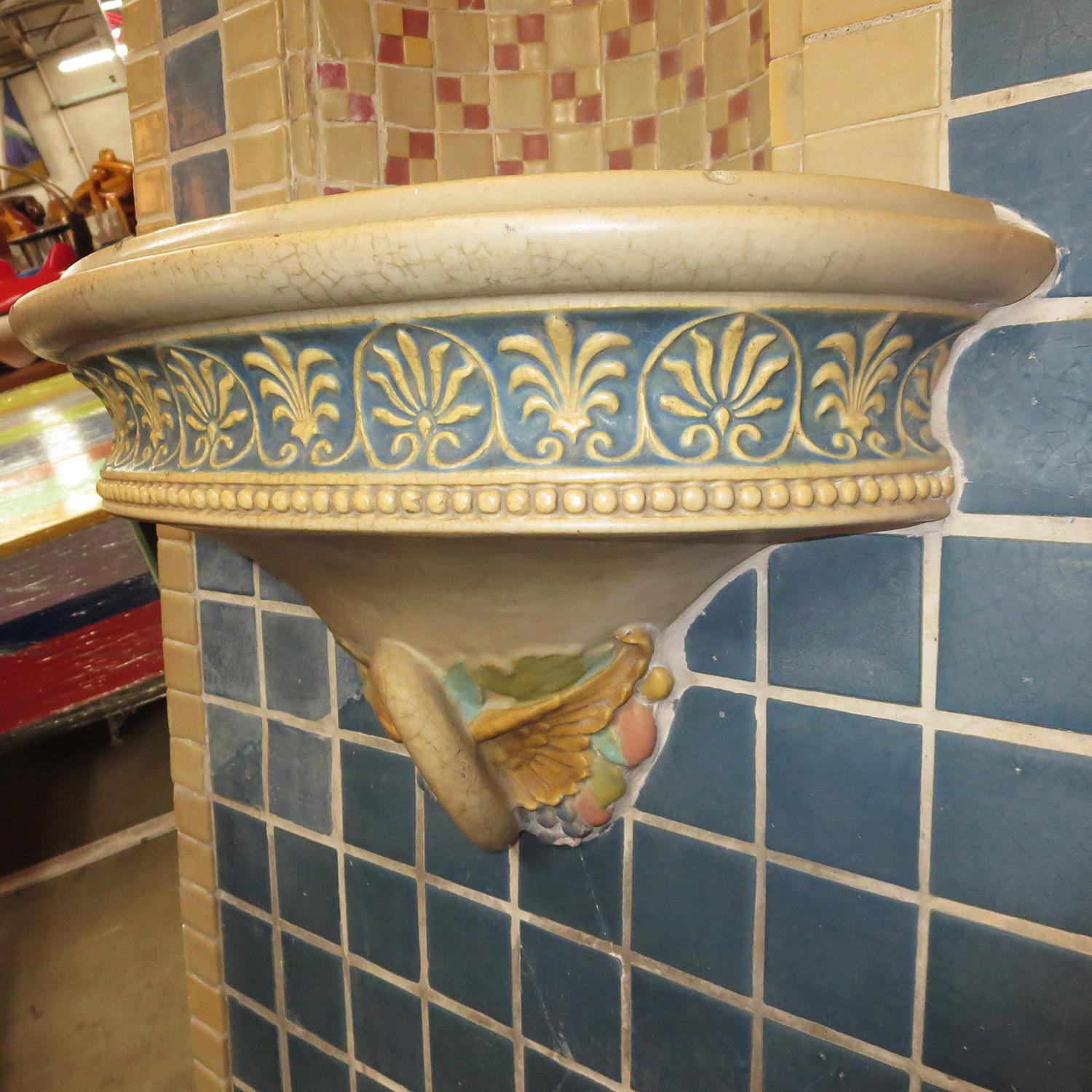 Early 20th Century Indianapolis Motor Speedway Tile Fountain by Rookwood Pottery, 1909 For Sale