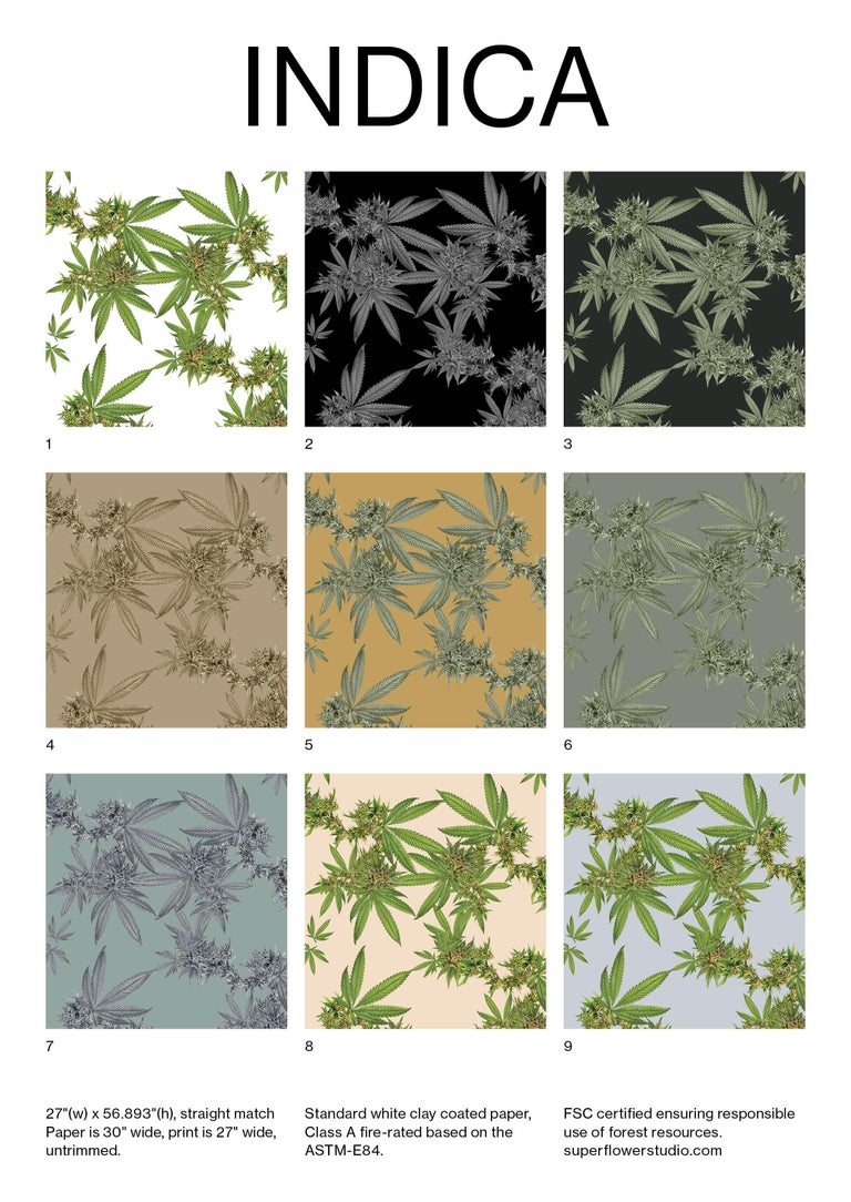 Indica Floral Wallpaper For Sale at 1stDibs