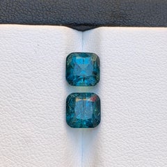 Indicolit Blau Natürlicher Turmalin Ohrringe Lose Edelsteine Perfect Paar 3,75 CT