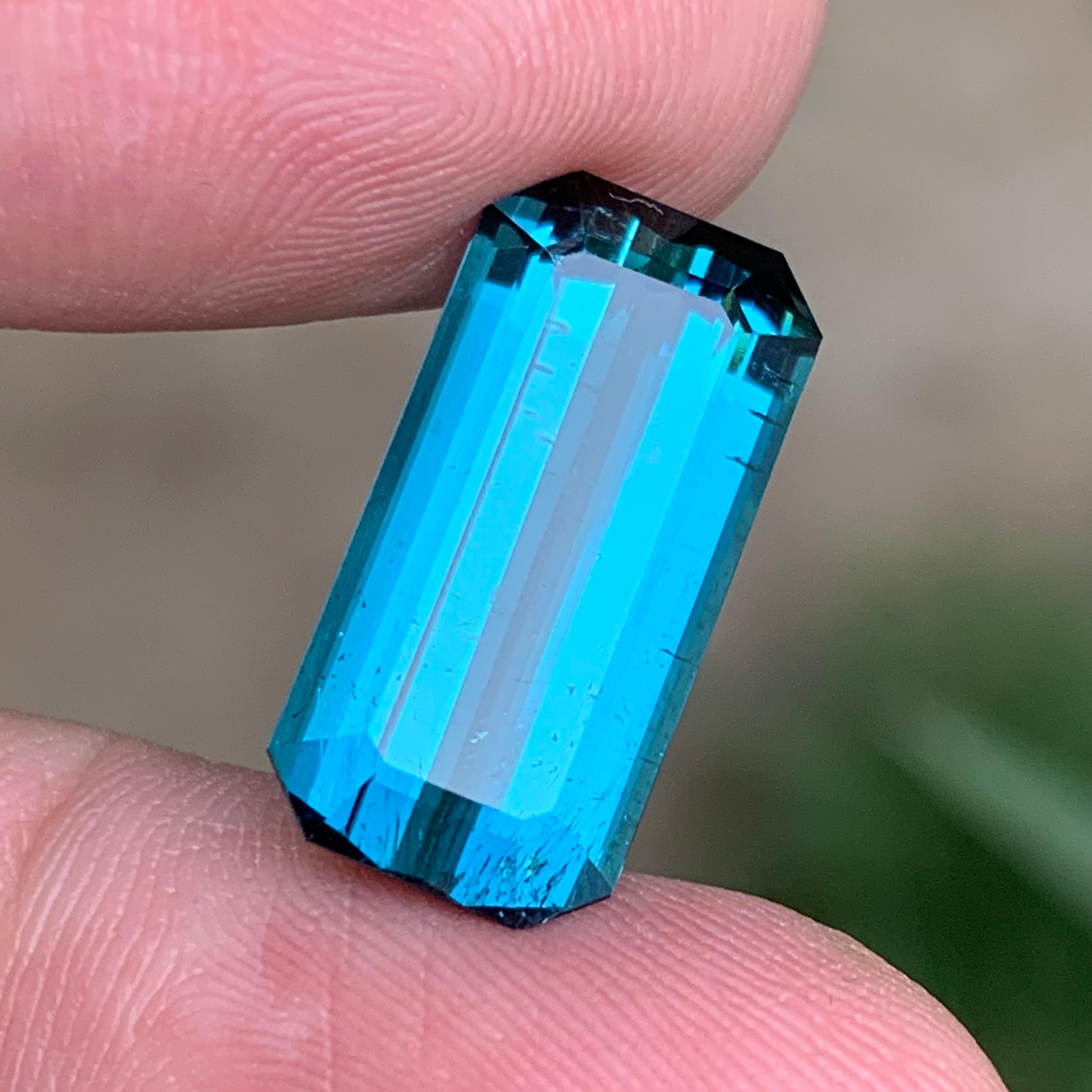 Contemporary Indicolite Blue Natural Tourmaline Ring, Necklace Pendant Gemstone 10 Ct-Jewelry For Sale