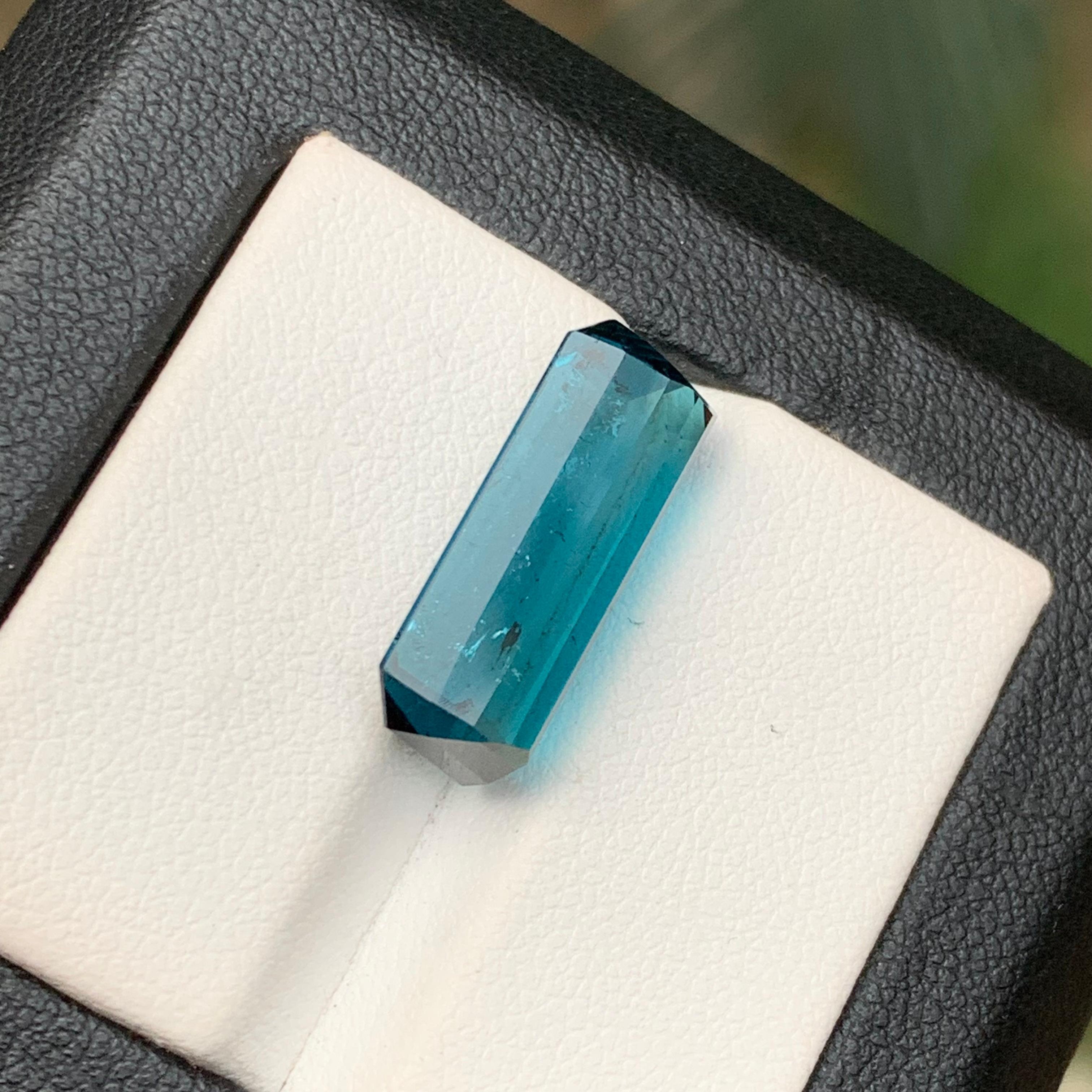 Women's or Men's Indicolite Blue Natural Tourmaline Ring, Necklace Pendant Gemstone 10 Ct-Jewelry For Sale