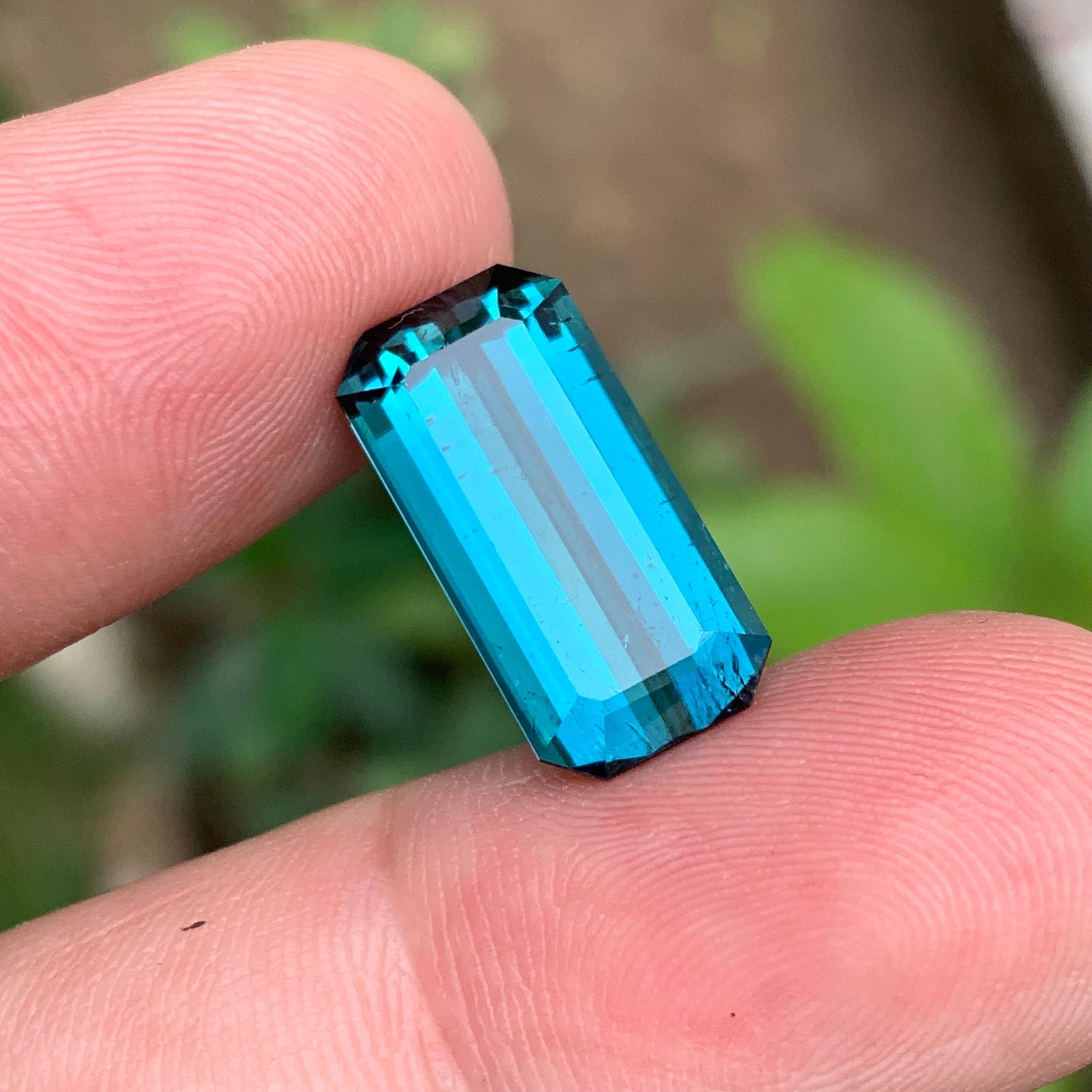 Indicolite Blue Natural Tourmaline Ring, Necklace Pendant Gemstone 10 Ct-Jewelry For Sale 3