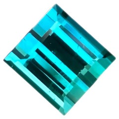 Tourmaline indicolite 1.50 carat, pierre naturelle afghane non sertie taille baguette