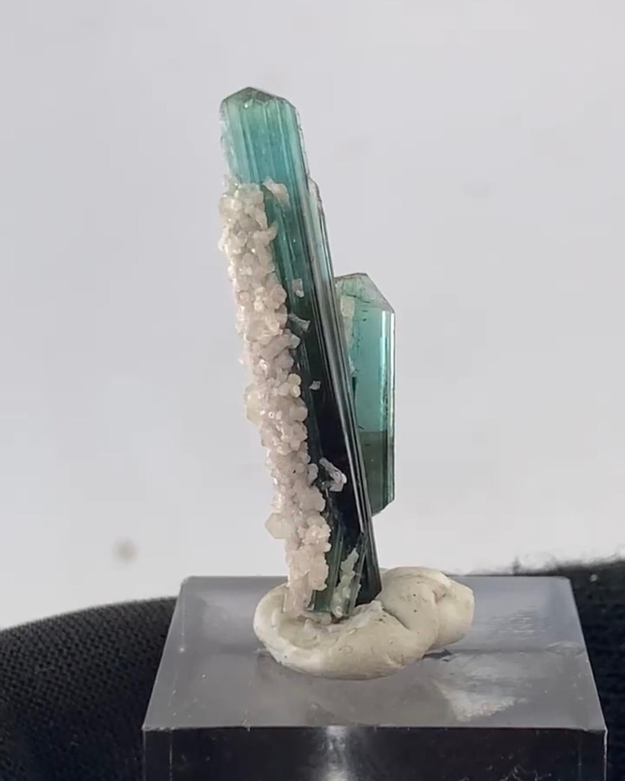 Other Indicolite Tourmaline Crystals With White Albite Matrix From Afghanistan For Sale